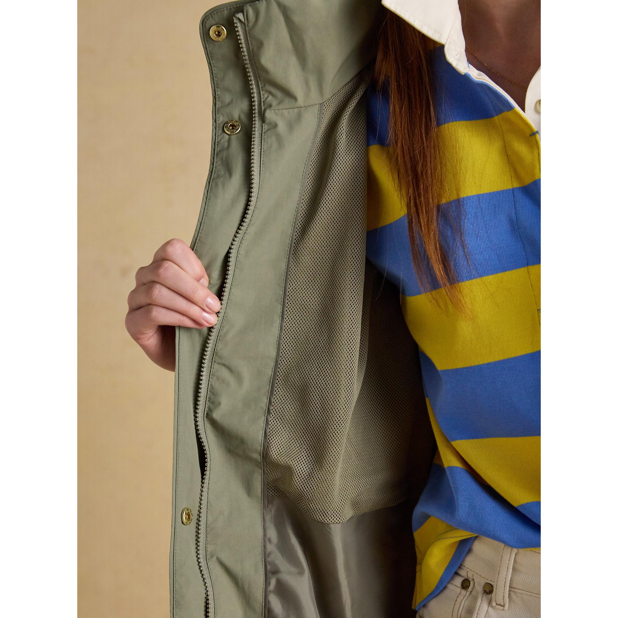 Product image 10 of 12 of Joules Women's Hensley Longline Waterproof Coat with Packable Hood - Khaki Green