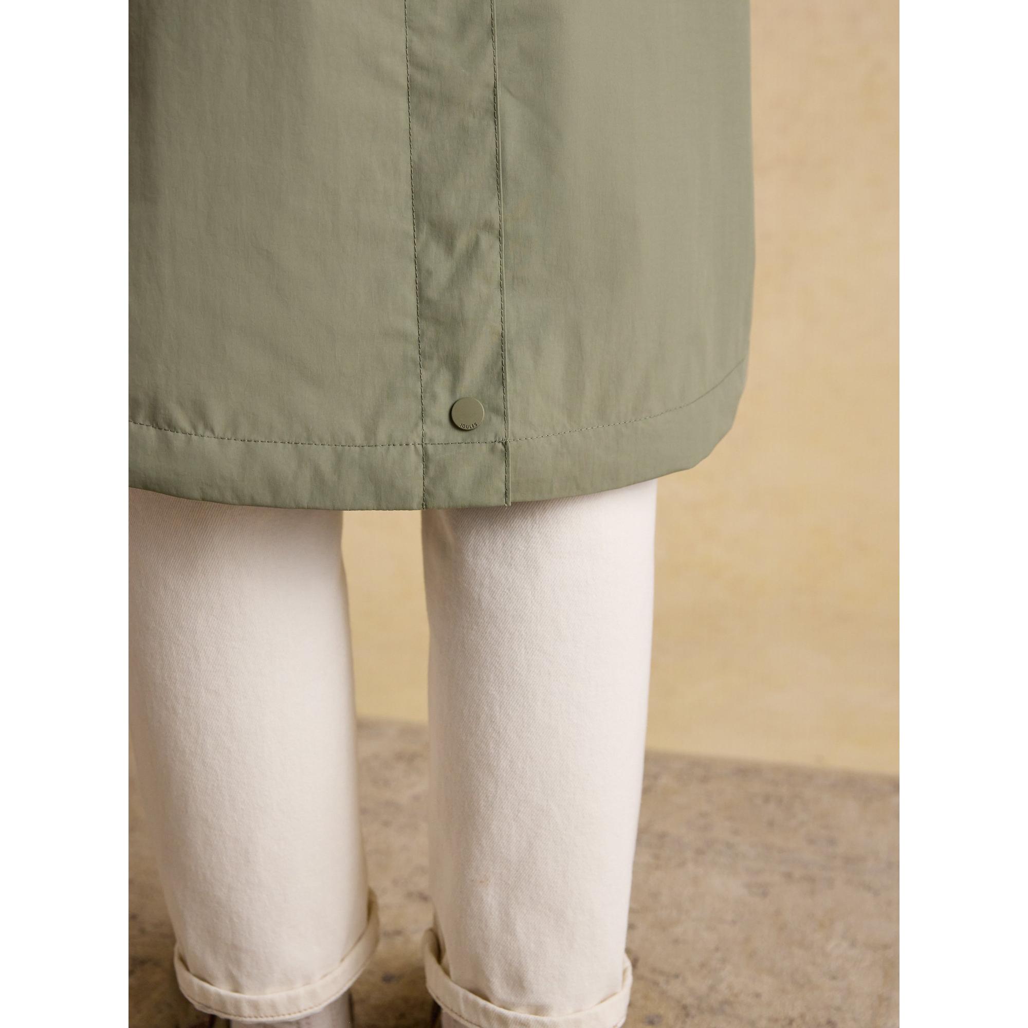 Product image 11 of 12 of Joules Women's Hensley Longline Waterproof Coat with Packable Hood - Khaki Green