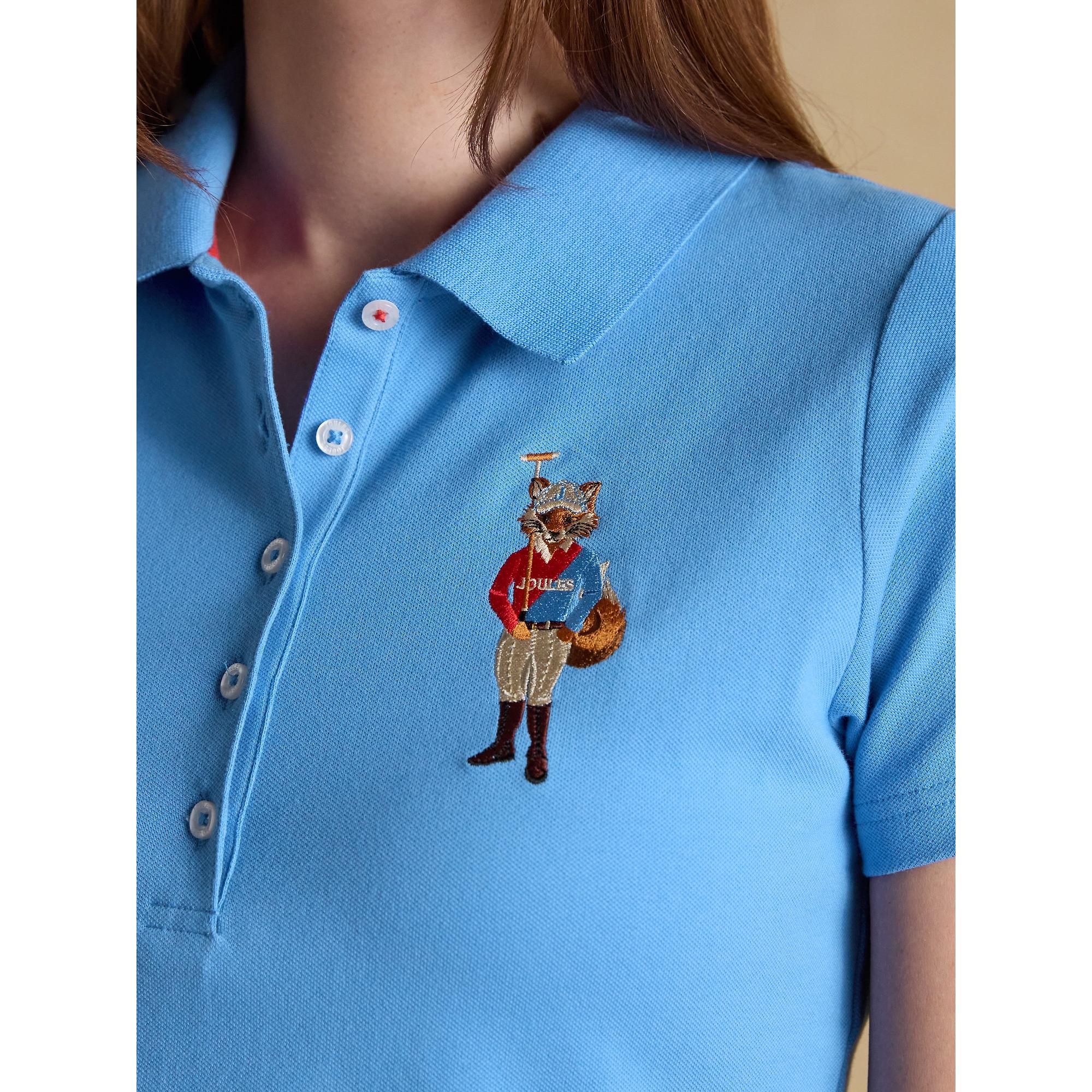 Product image 6 of 8 of Joules Women's Jonty Fox Slim Fit Cotton Pique Polo Shirt - Blue