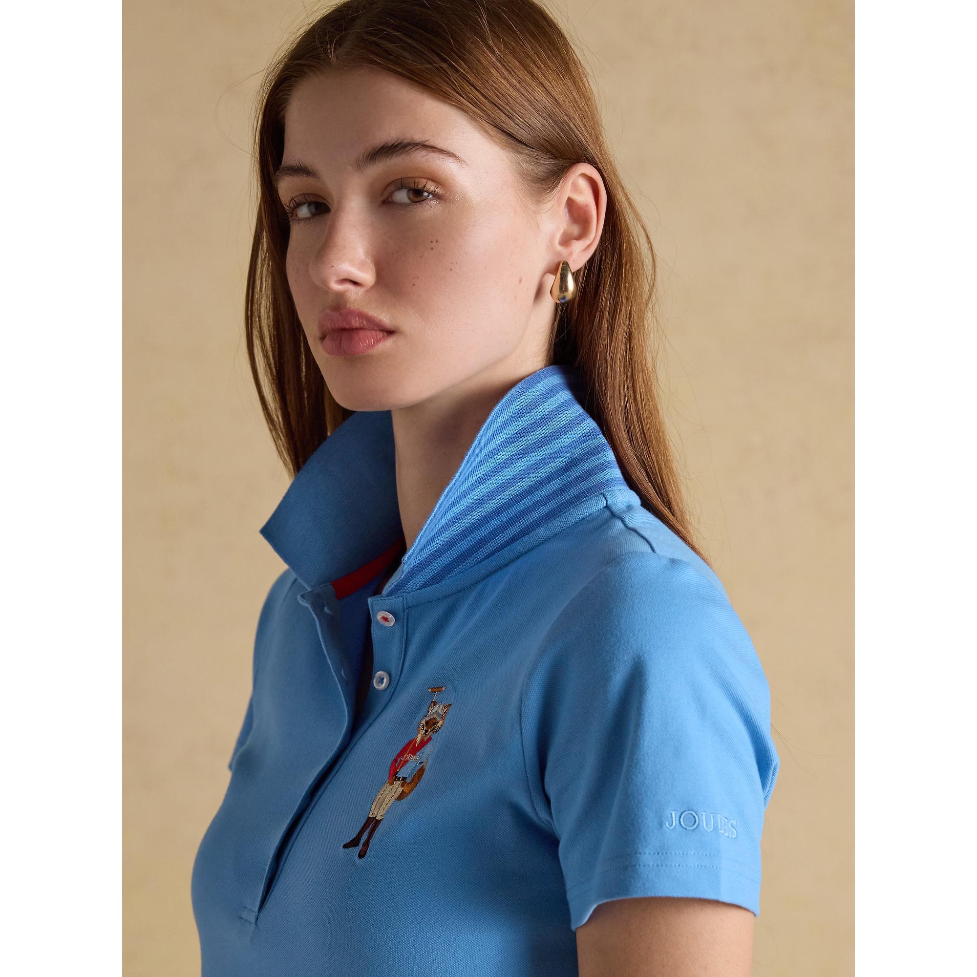 Product image 8 of 8 of Joules Women's Jonty Fox Slim Fit Cotton Pique Polo Shirt - Blue