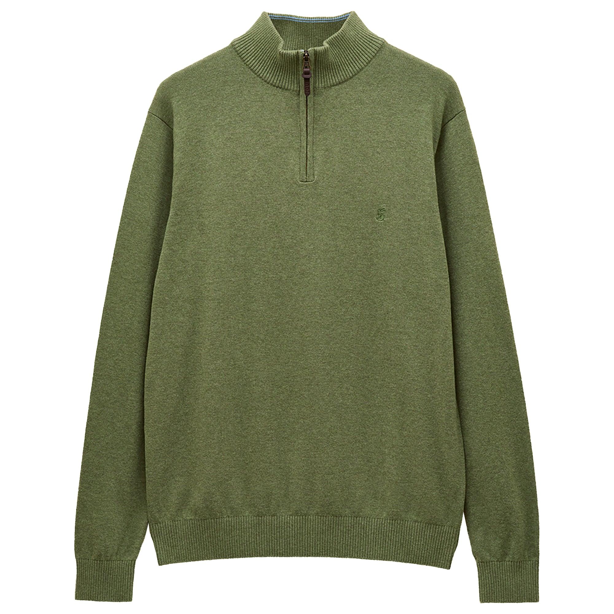 Product image 1 of 9 of Joules Men's Hillside Quarter Zip Knitted Jumper - Khaki Green