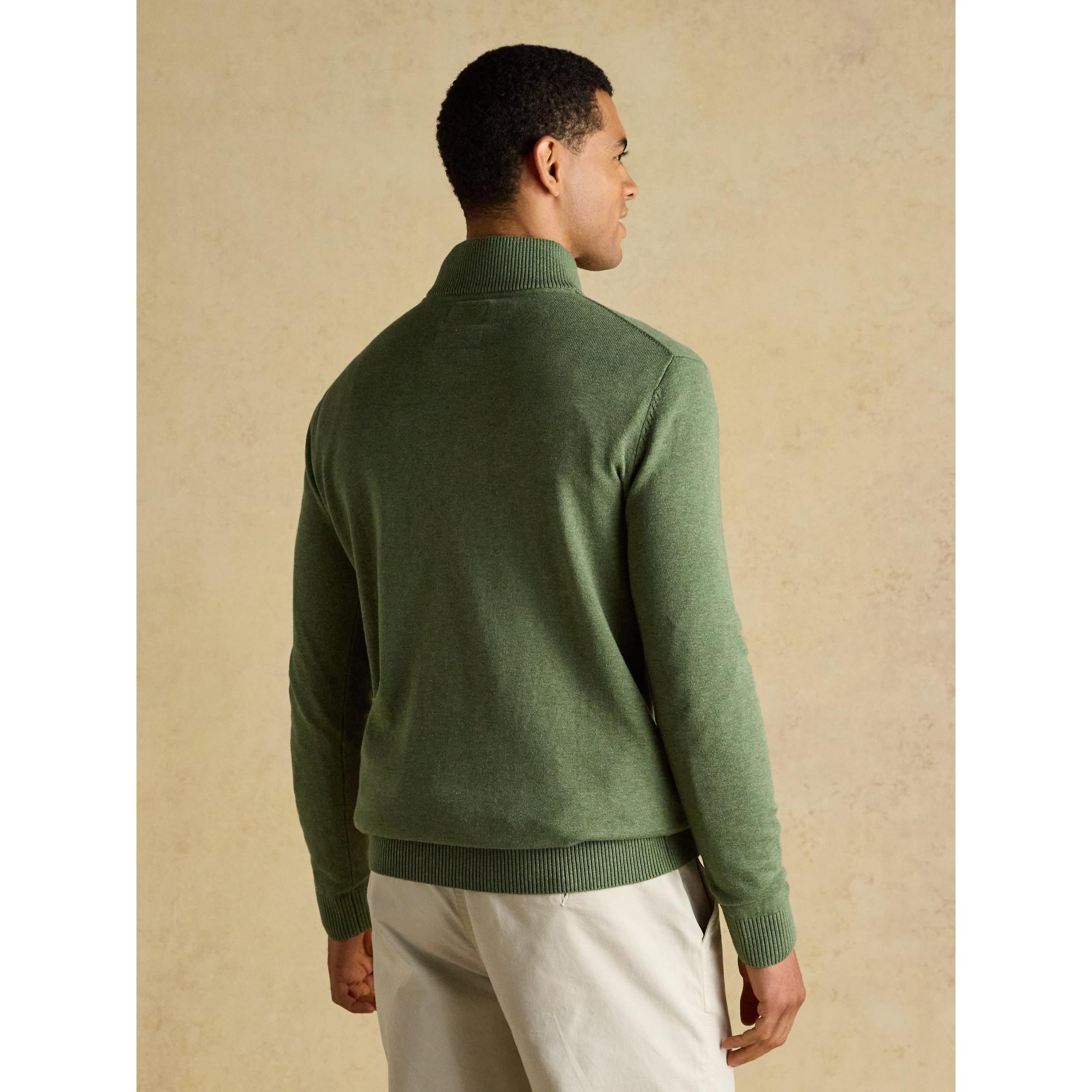 Product image 3 of 9 of Joules Men's Hillside Quarter Zip Knitted Jumper - Khaki Green