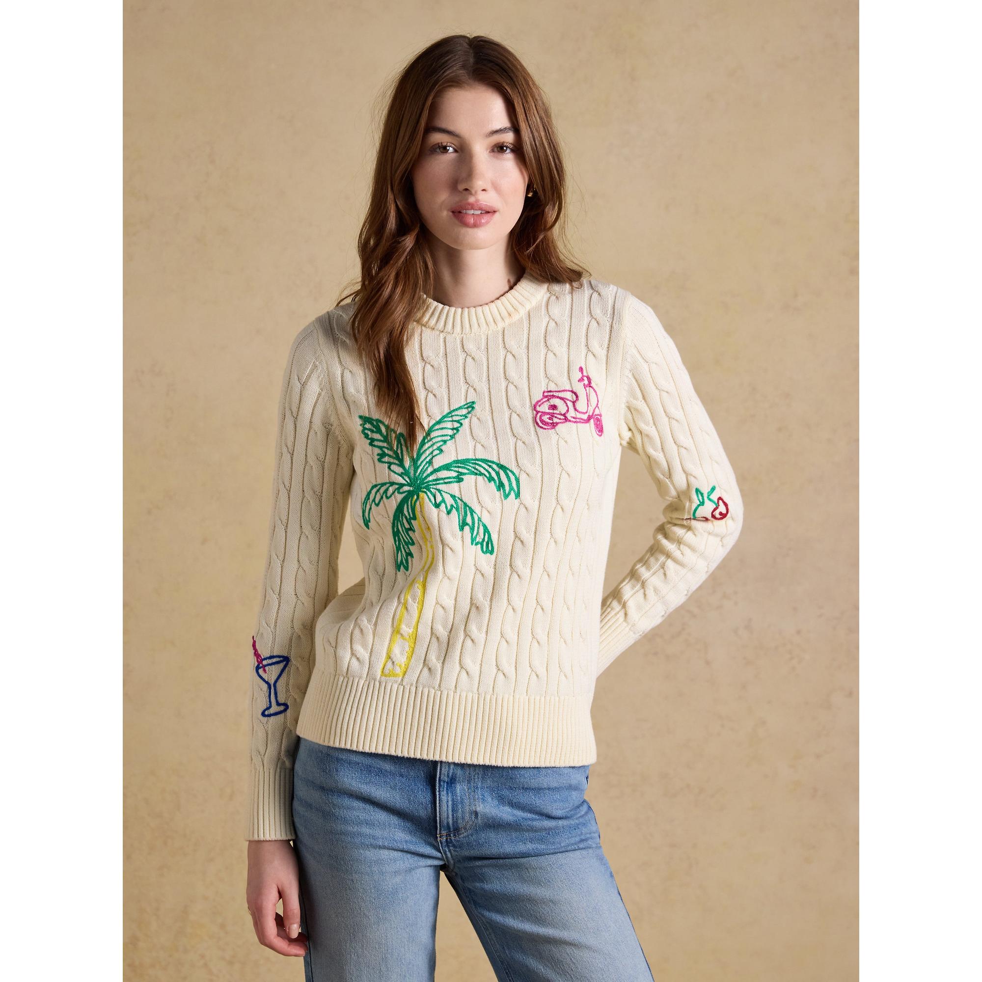 Product image 2 of 8 of Joules Women's Palm Tree Jumper - Cream