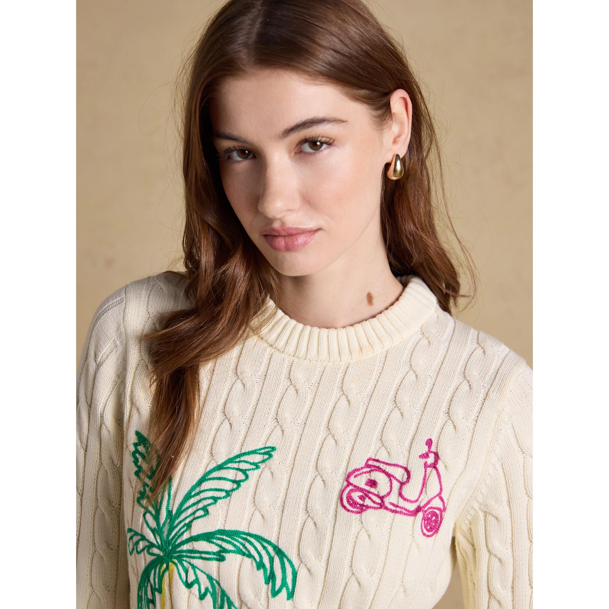 Product image 5 of 8 of Joules Women's Palm Tree Jumper - Cream