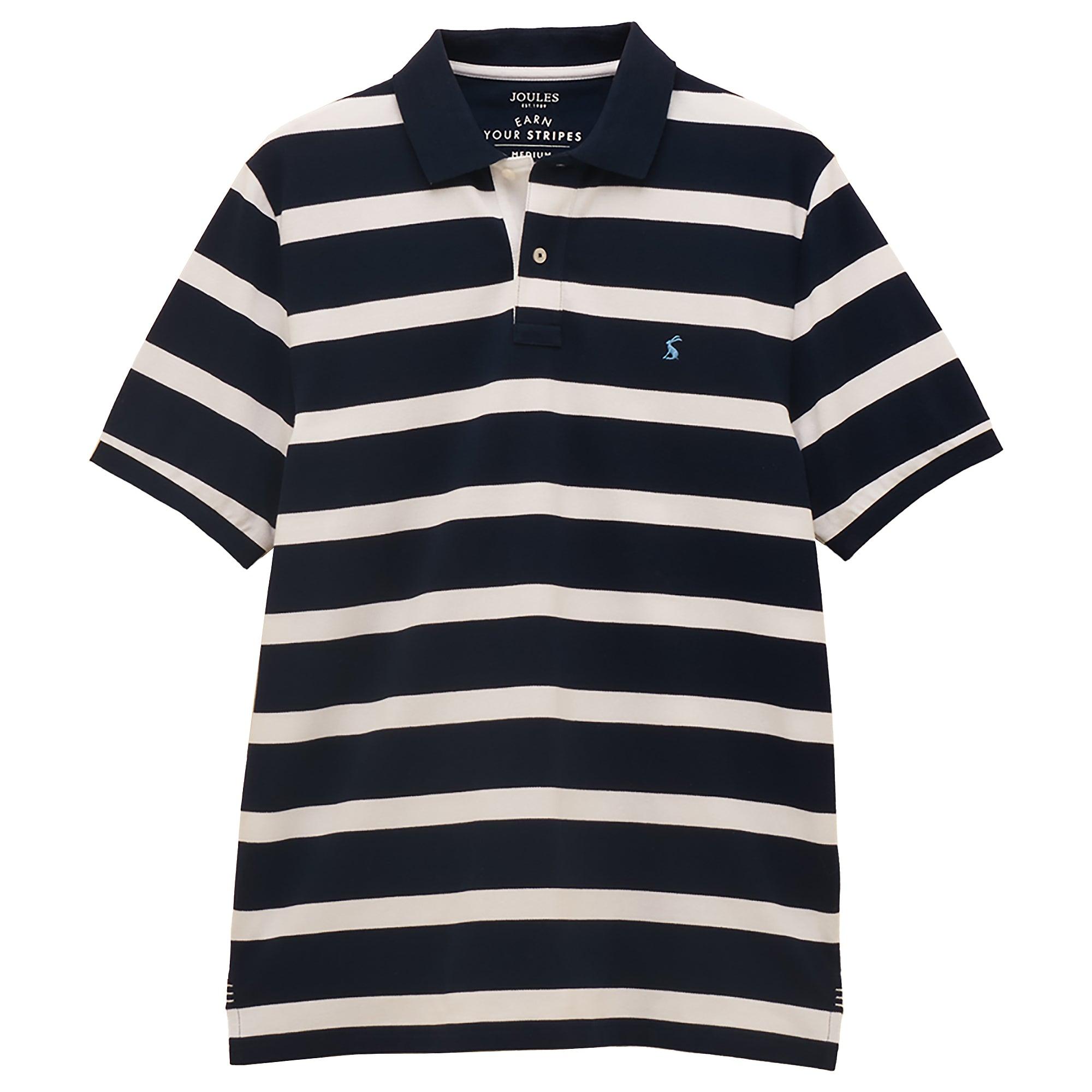 Product image 1 of 9 of Joules Men's Woody Cotton Pique Polo Shirt - Navy & White Stripe