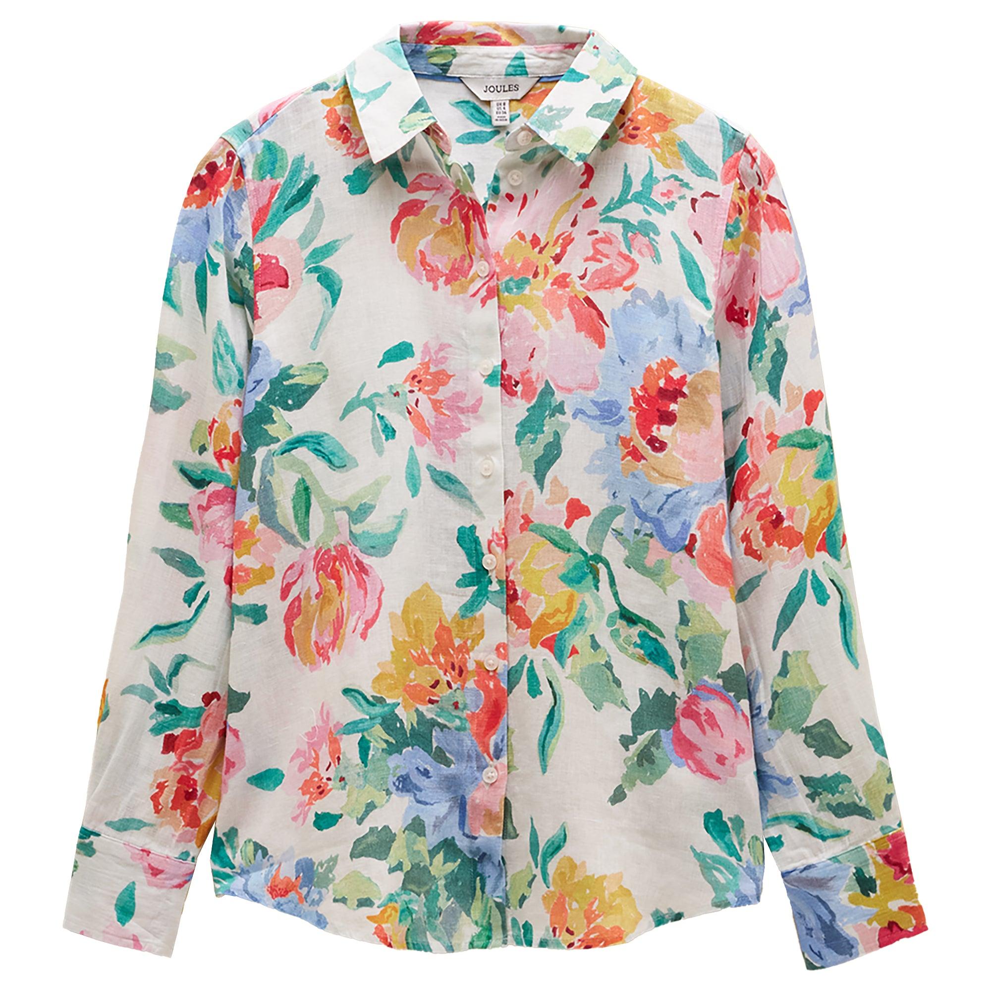 Product image 1 of 7 of Joules Women's Anna Long Sleeve 100% Linen Shirt - Multi Floral
