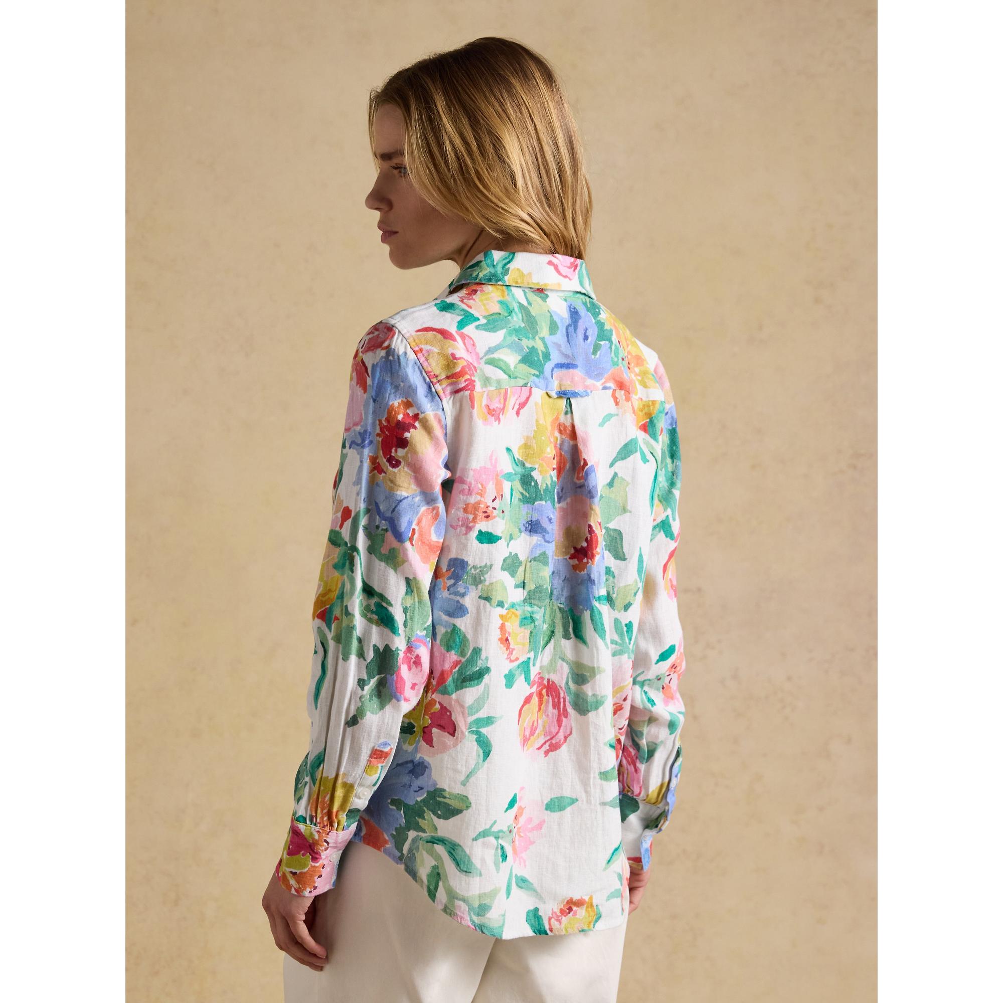 Product image 3 of 7 of Joules Women's Anna Long Sleeve 100% Linen Shirt - Multi Floral