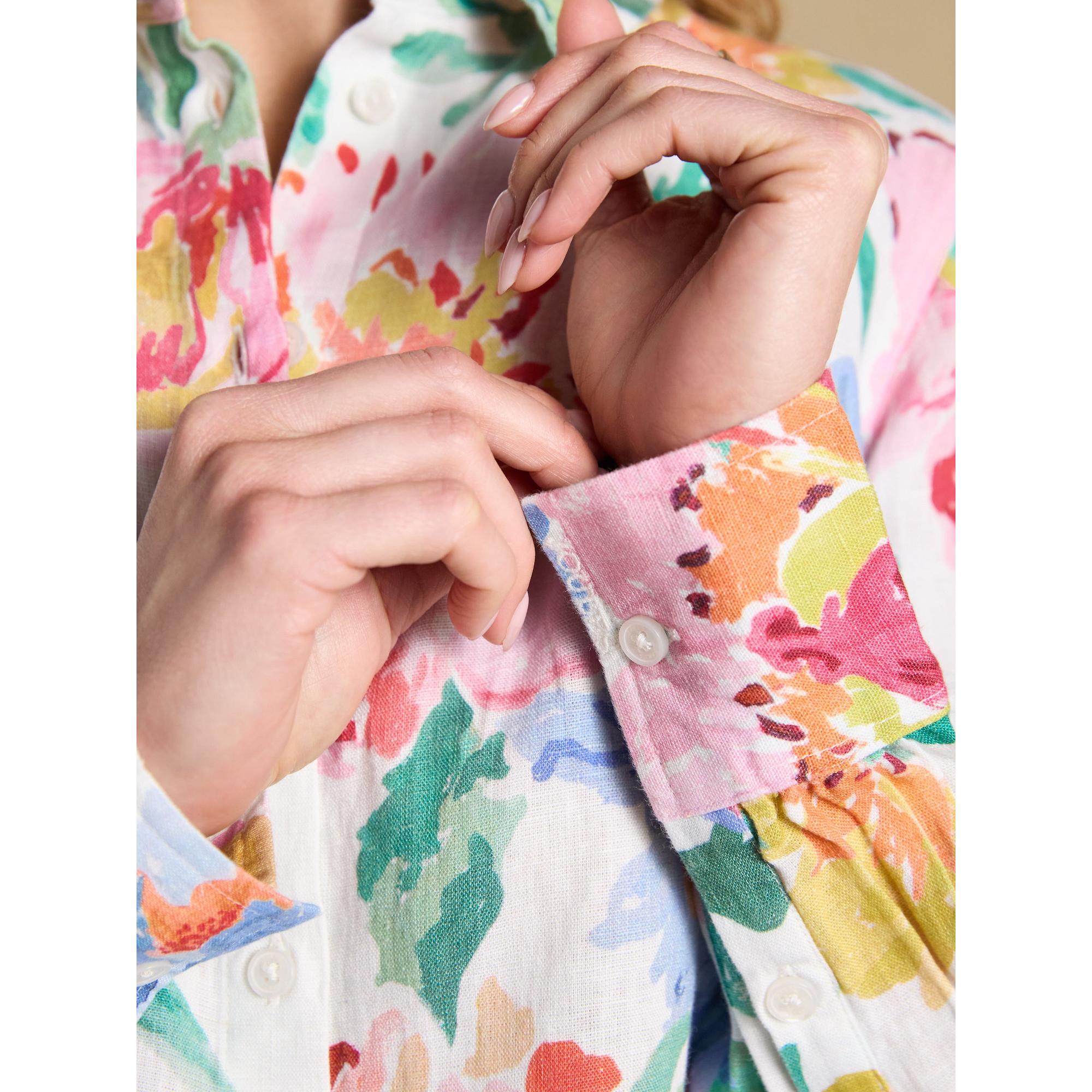 Product image 6 of 7 of Joules Women's Anna Long Sleeve 100% Linen Shirt - Multi Floral