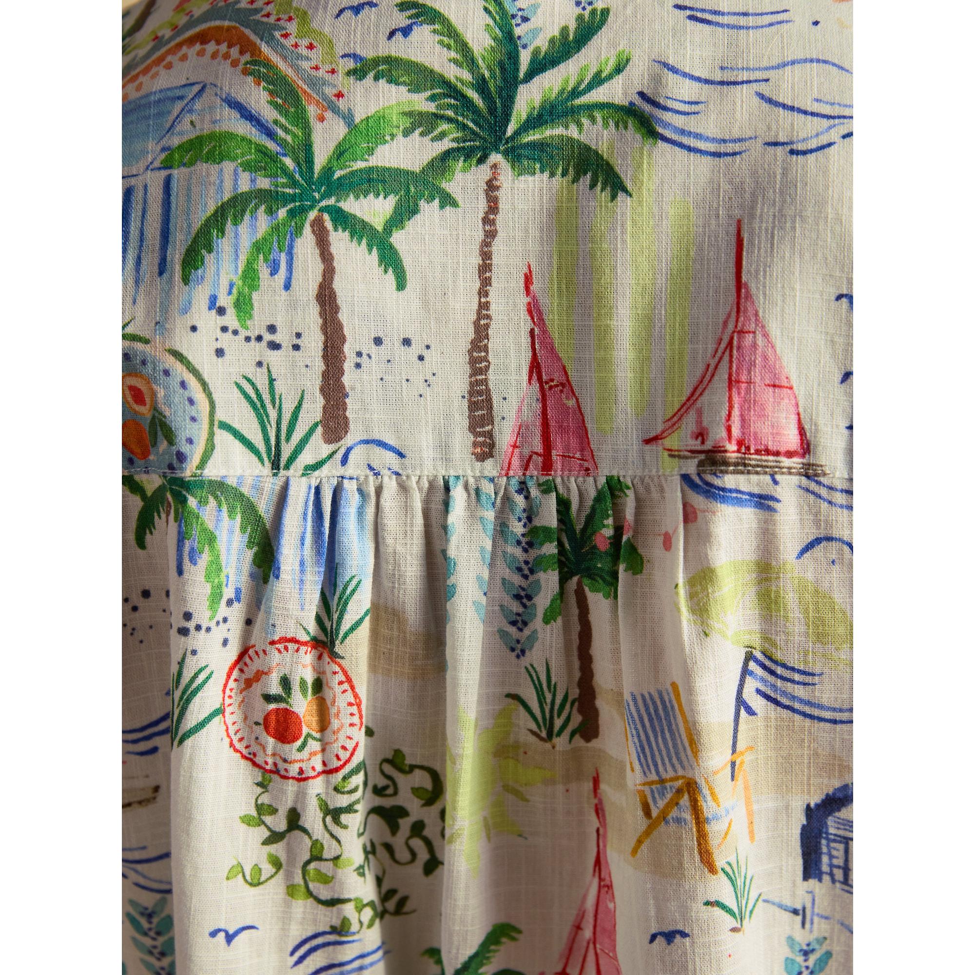 Product image 8 of 8 of Joules Women's Isobel Crochet Trim Shirt - Coastal Scene Print