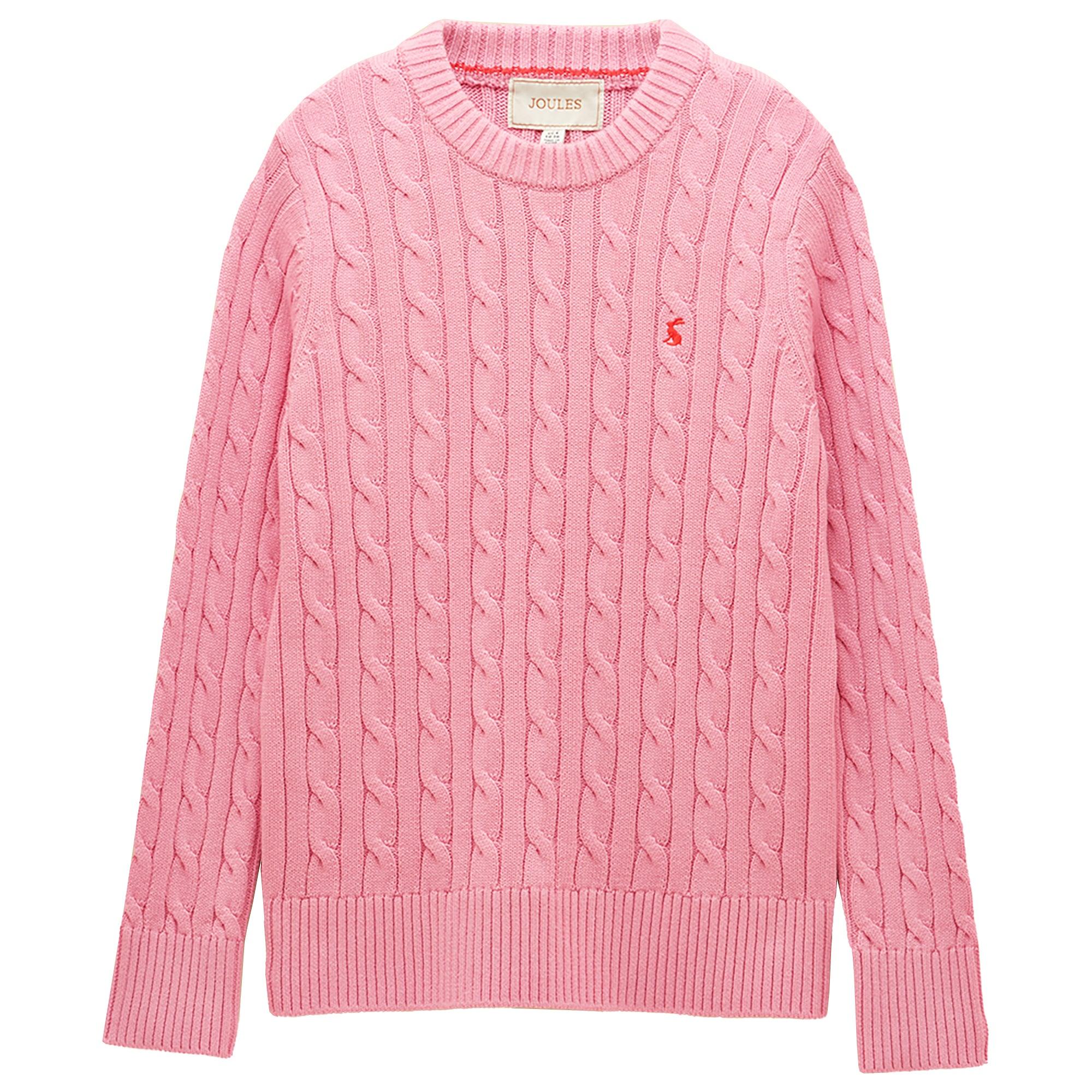 Product image 1 of 10 of Joules Women's Classic Cable Cotton Crew Neck Jumper - Pink