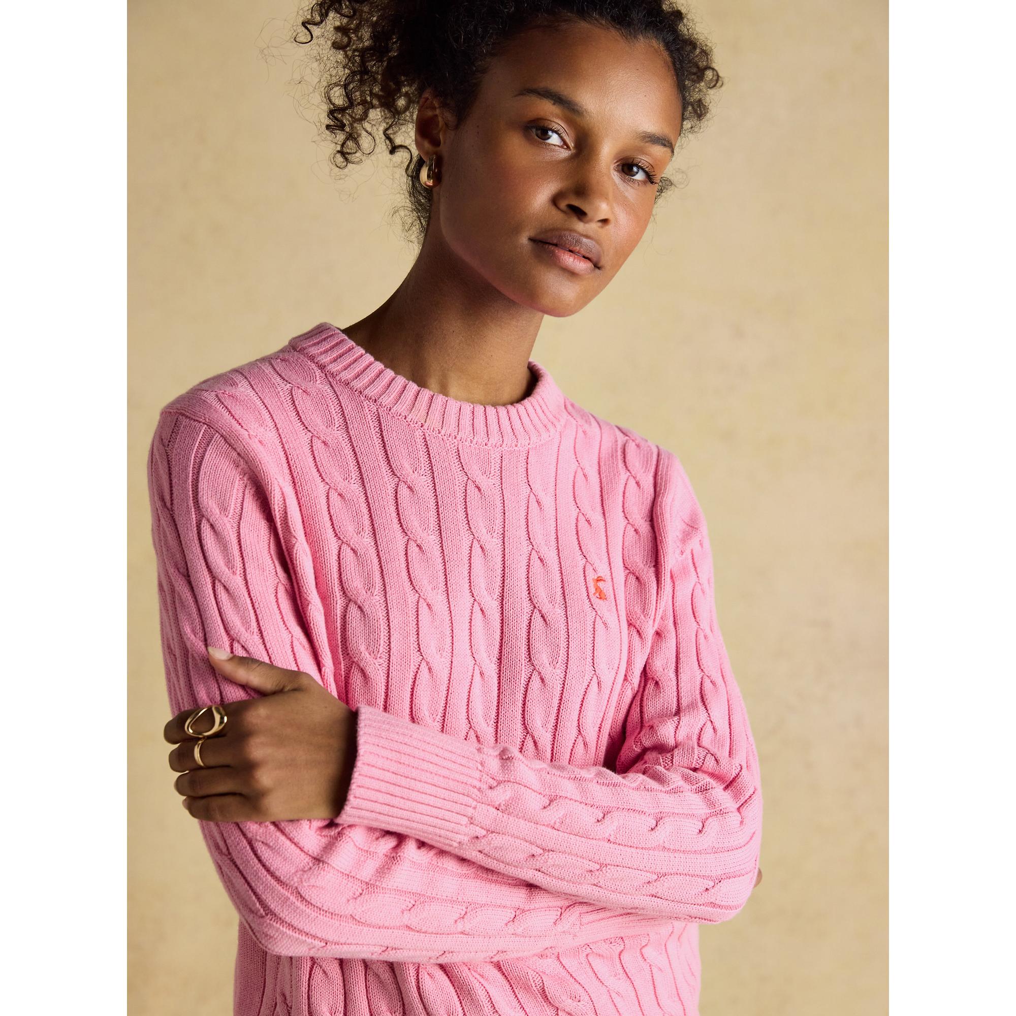 Product image 4 of 10 of Joules Women's Classic Cable Cotton Crew Neck Jumper - Pink