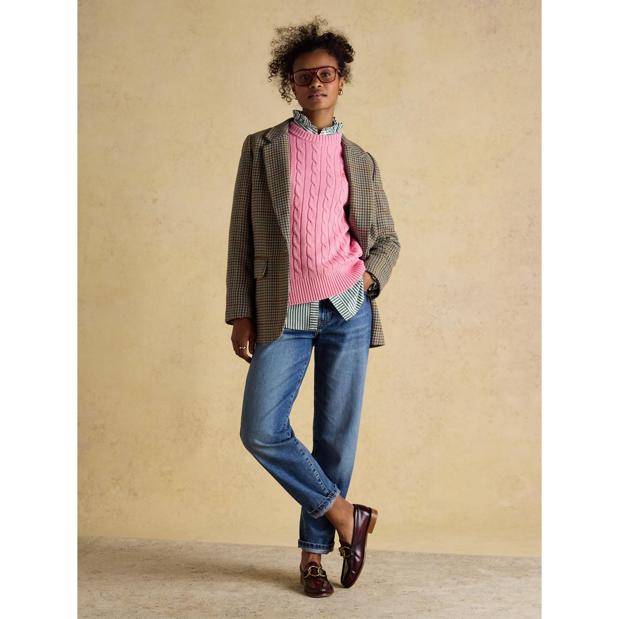 Product image 10 of 10 of Joules Women's Classic Cable Cotton Crew Neck Jumper - Pink