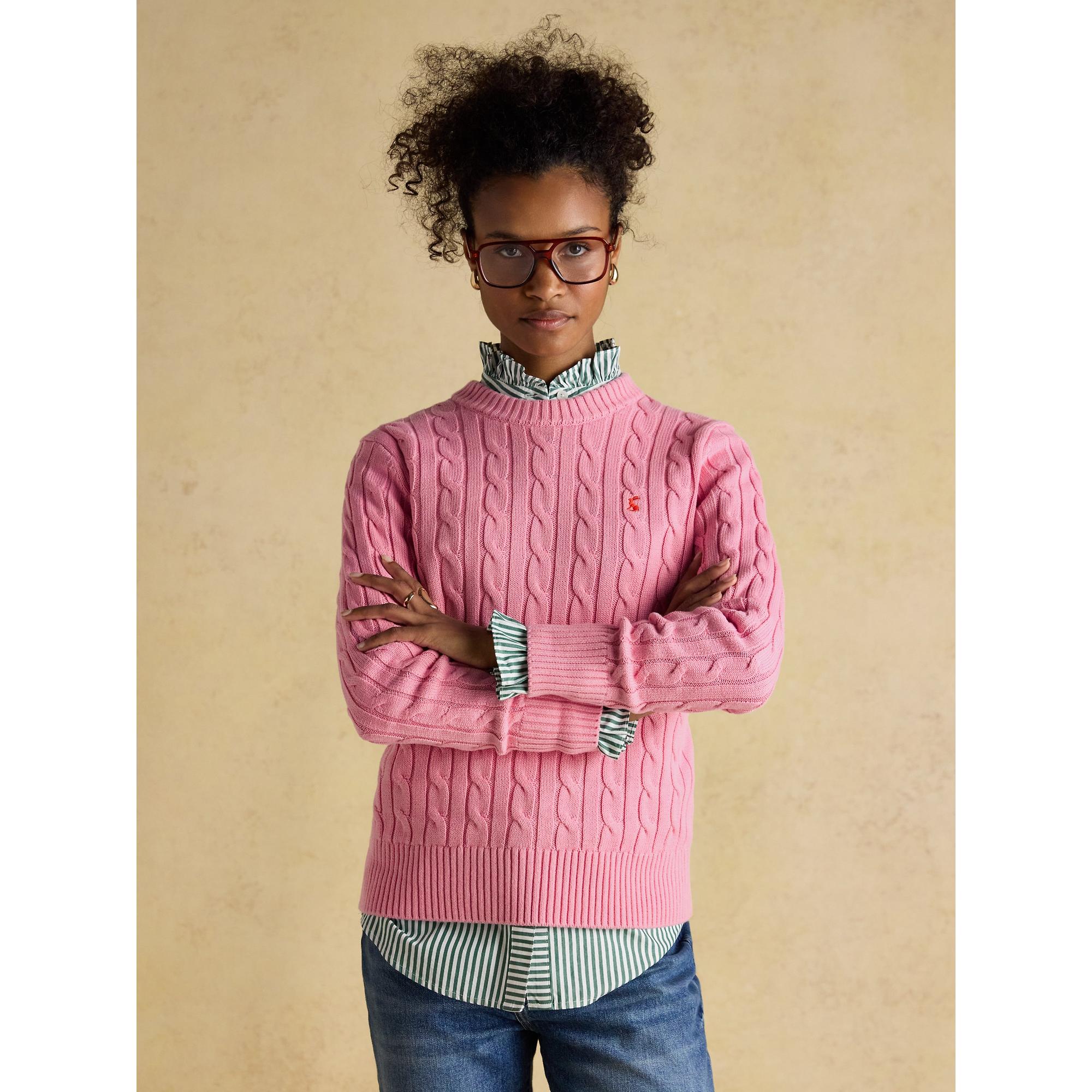 Product image 6 of 10 of Joules Women's Classic Cable Cotton Crew Neck Jumper - Pink