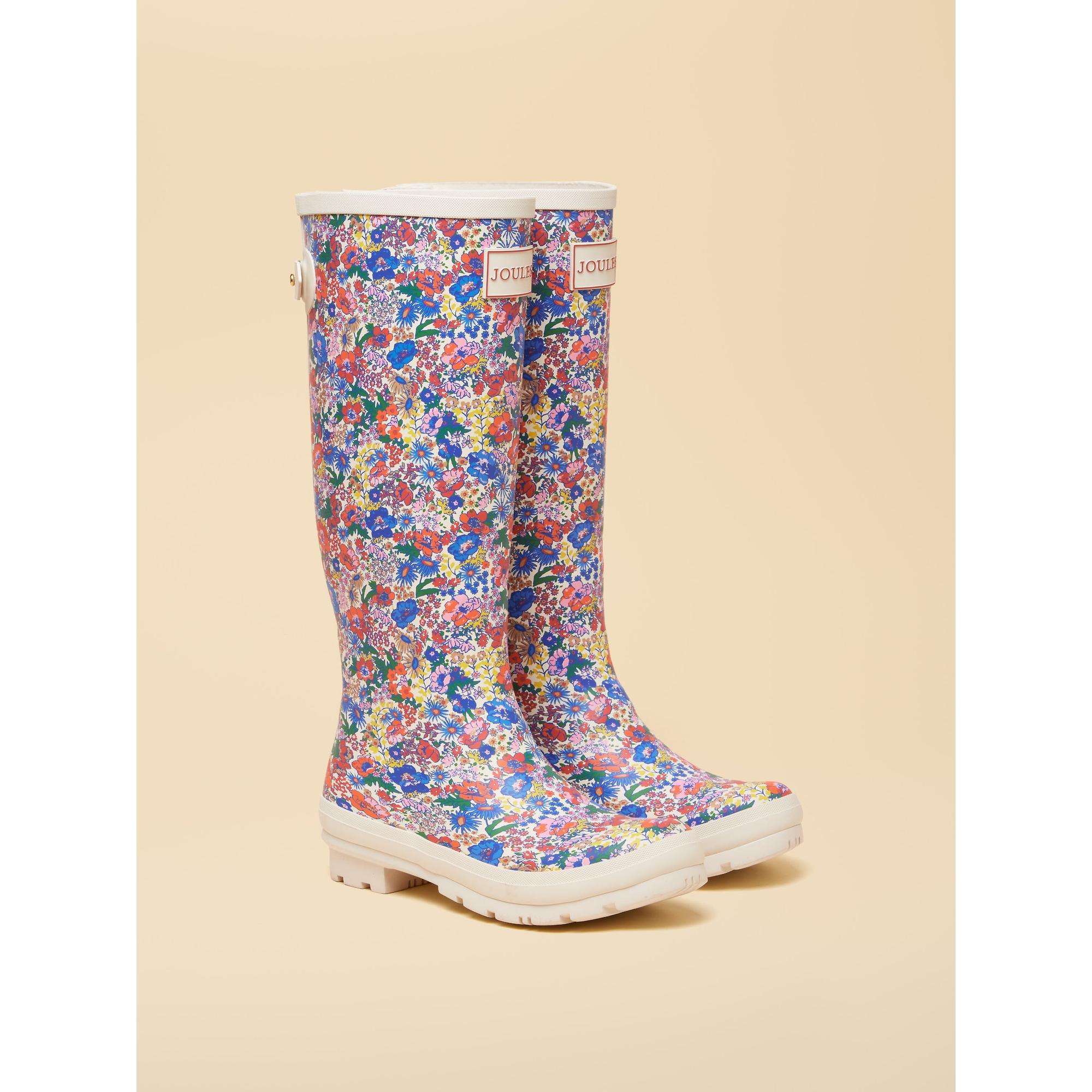 Product image 2 of 6 of Joules Women's Floral Adjustable Tall Wellies - White Ditsy
