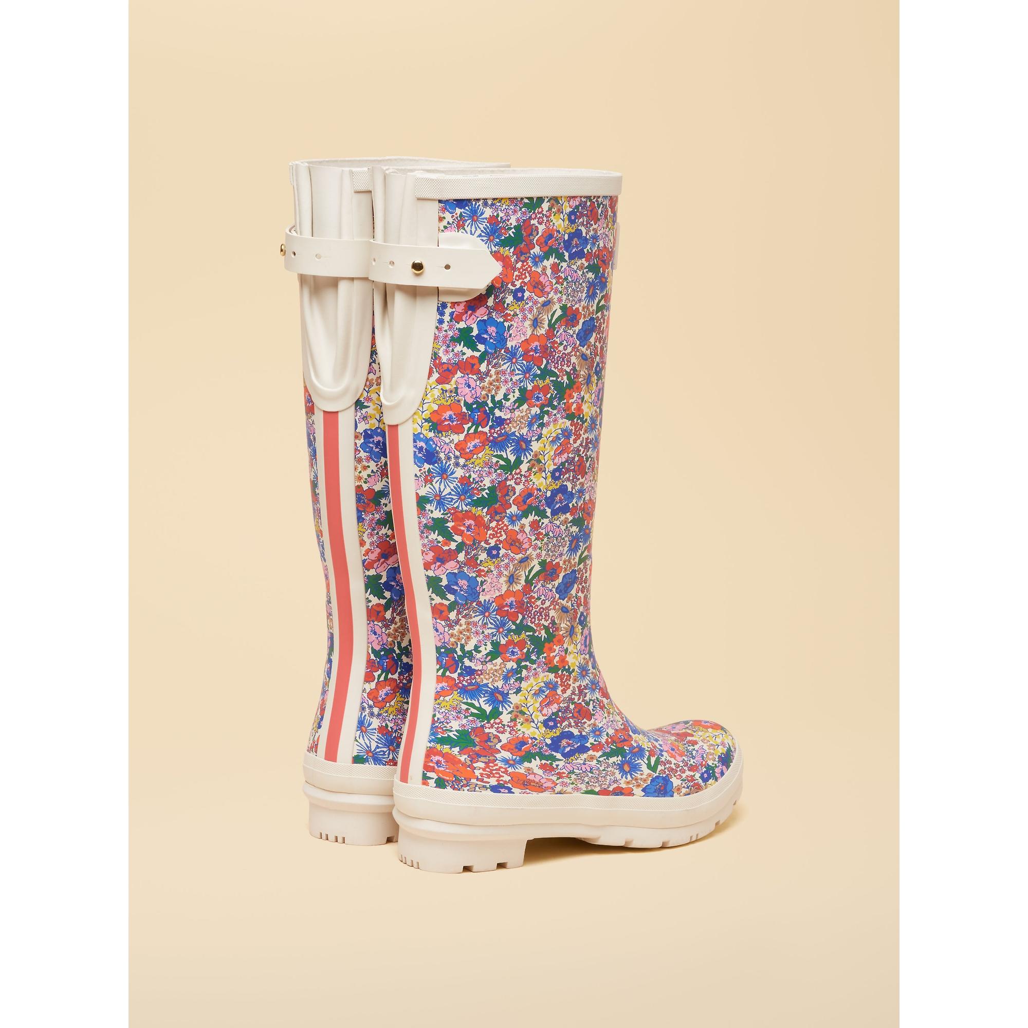 Product image 3 of 6 of Joules Women's Floral Adjustable Tall Wellies - White Ditsy