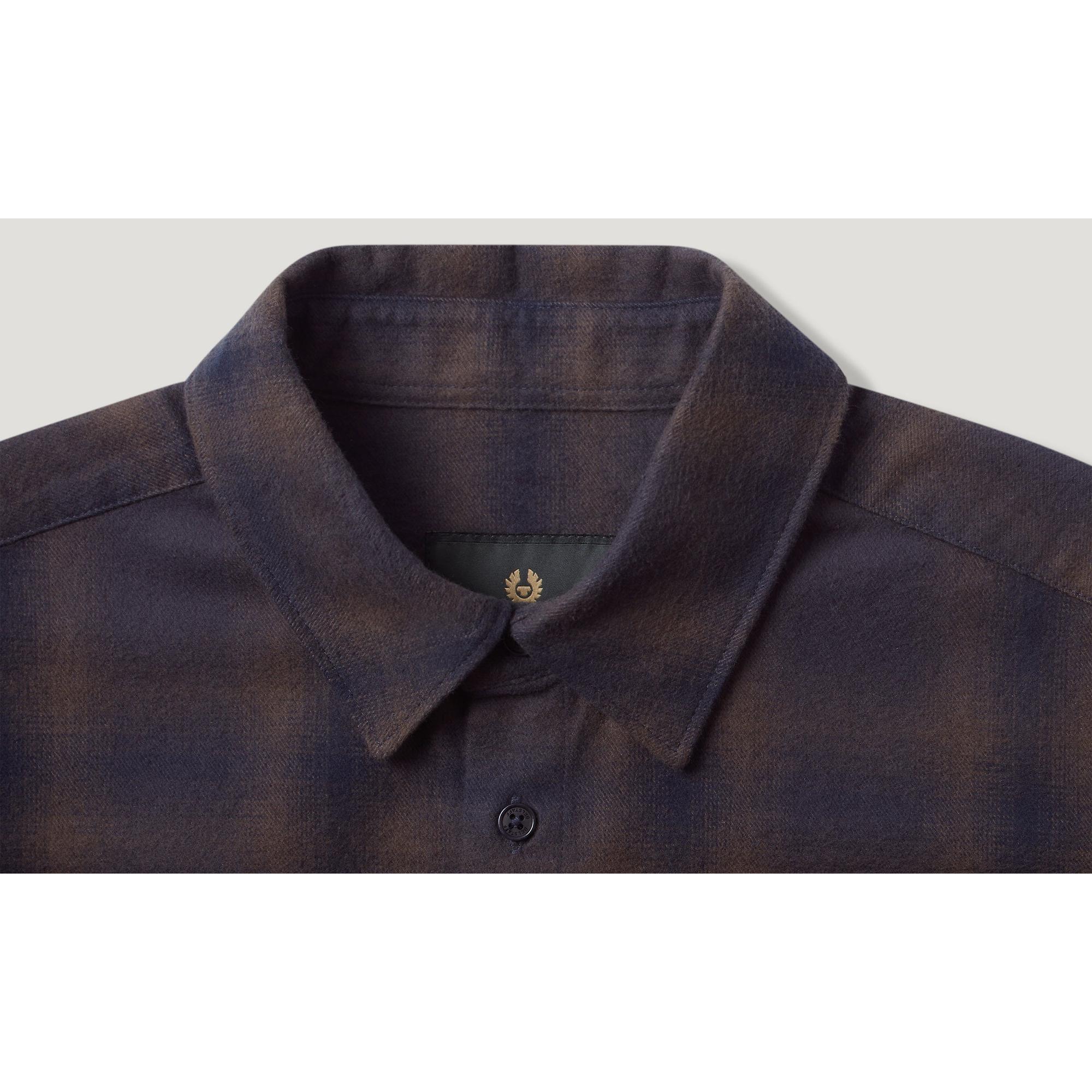 Product image 2 of 3 of Belstaff Men's Cotton Check Outpost Flannel Shirt - Major Brown / Dark Ink / Charcoal