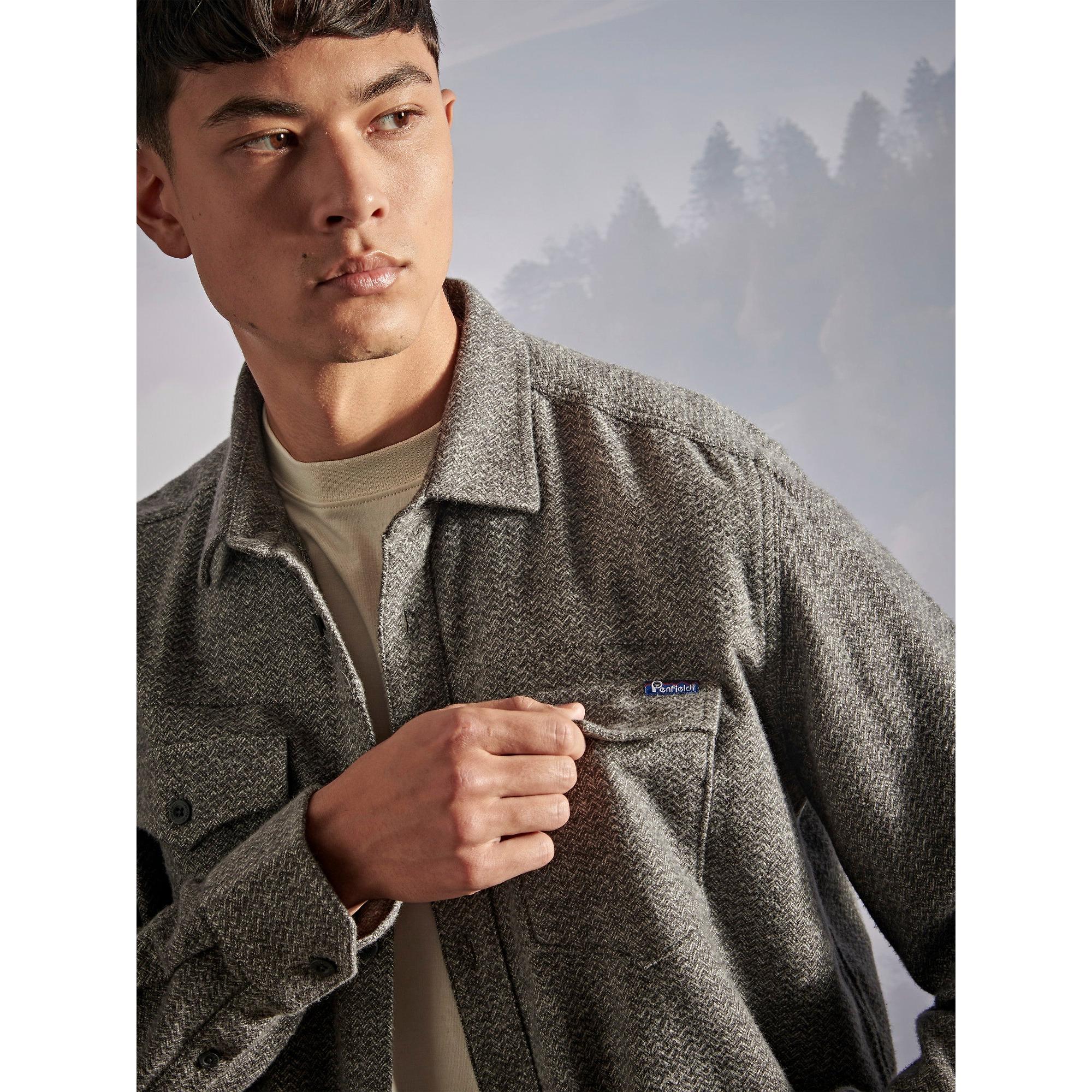 Product image 4 of 9 of Penfield Men's Brushed Textured Overshirt - Mid Grey Heather