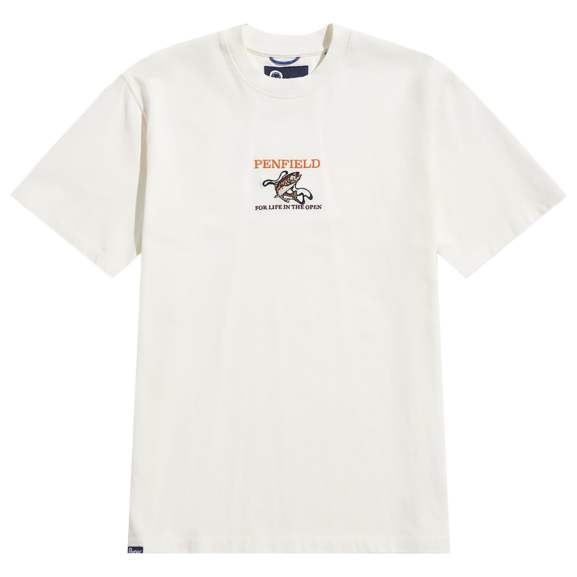 Product image 1 of 3 of Penfield Men's Embroidered Trout S/S T-Shirt - Vanilla Ice
