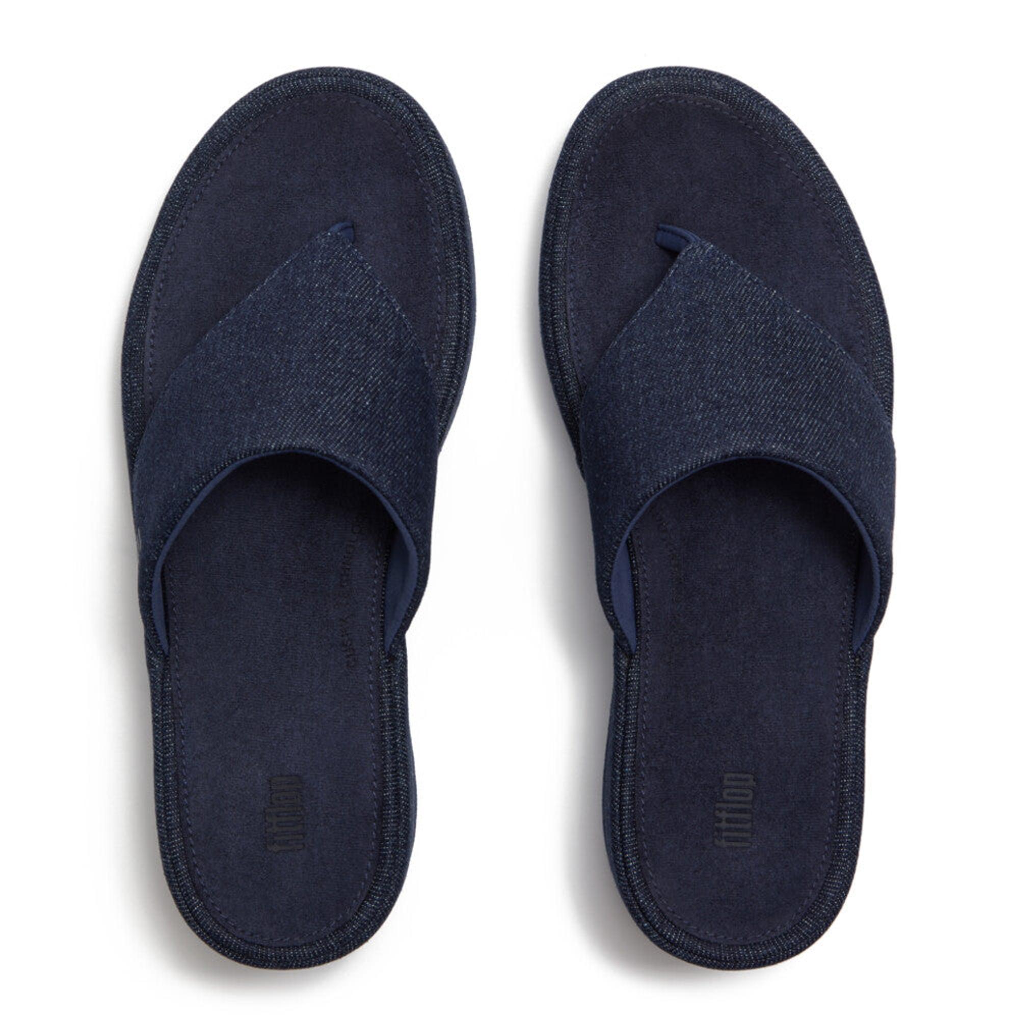 Product image 4 of 7 of FitFlop Women's PLATFFORMS Denim Wedge Toe-Post Sandals - Dark Denim