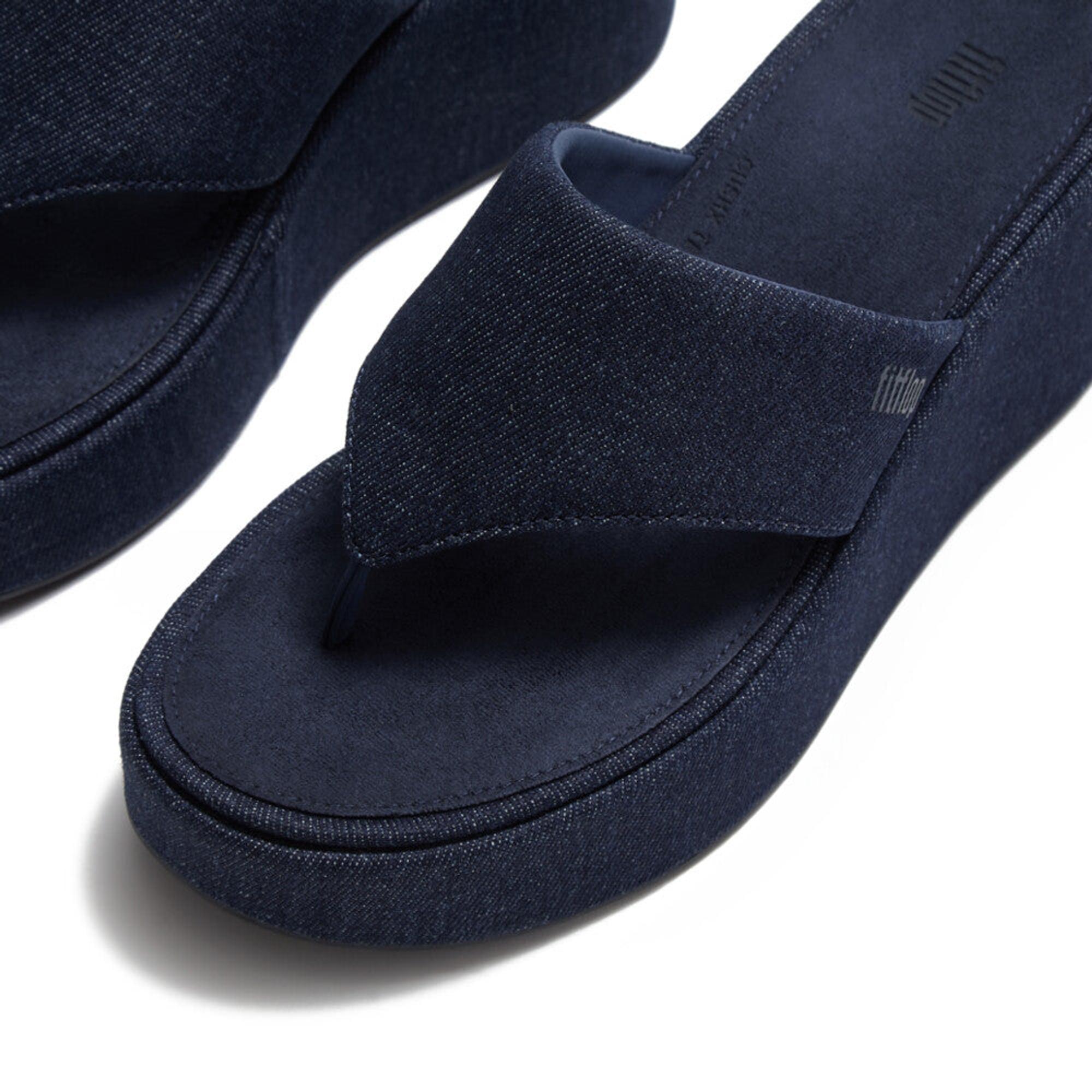 Product image 5 of 7 of FitFlop Women's PLATFFORMS Denim Wedge Toe-Post Sandals - Dark Denim