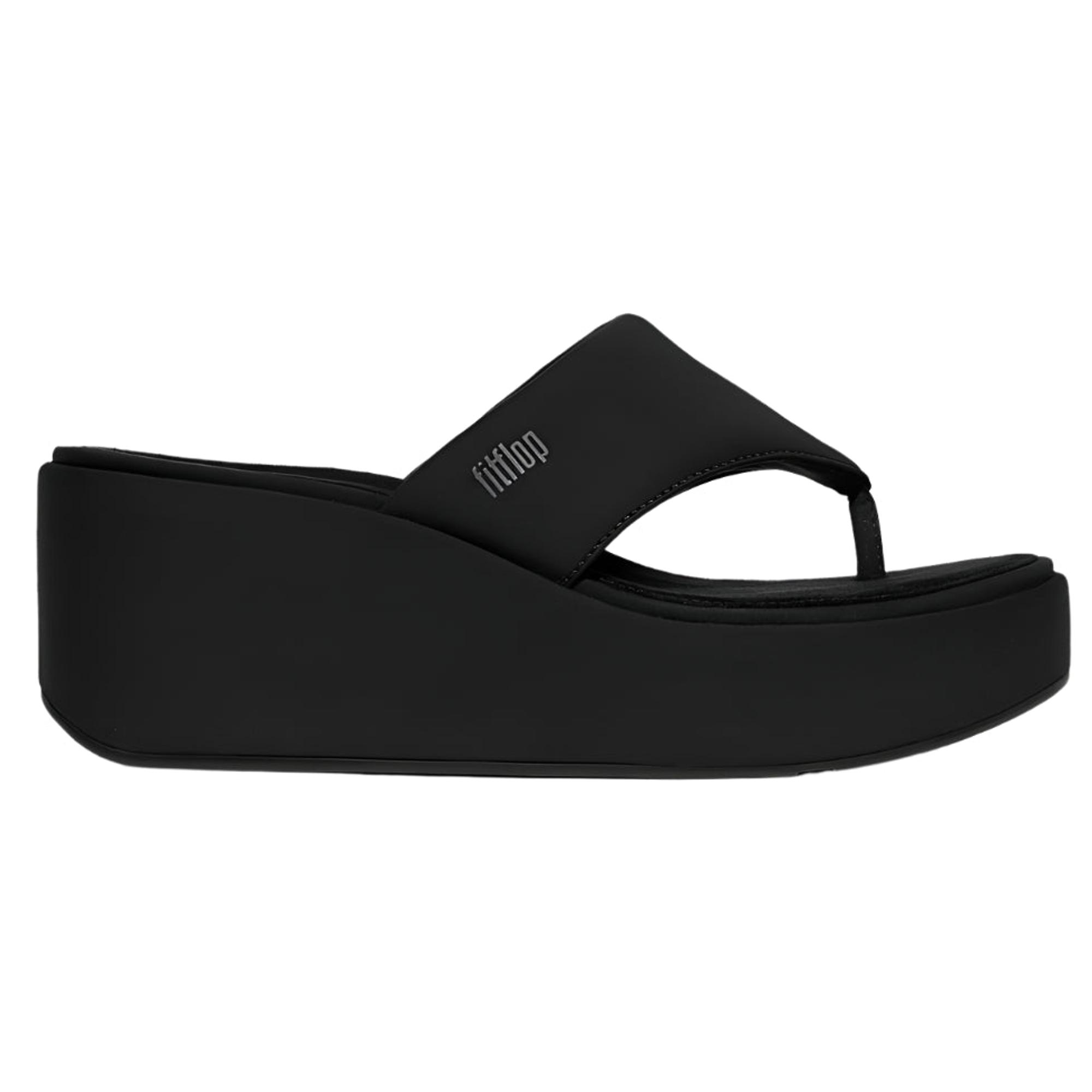 Product image 1 of 5 of FitFlop Women's PLATFFORMS Wedge Toe-Post Sandals - Black