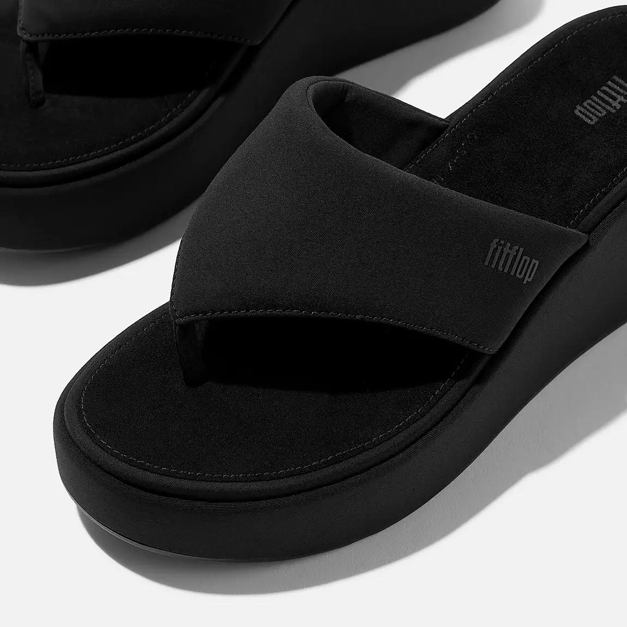Product image 3 of 5 of FitFlop Women's PLATFFORMS Wedge Toe-Post Sandals - Black