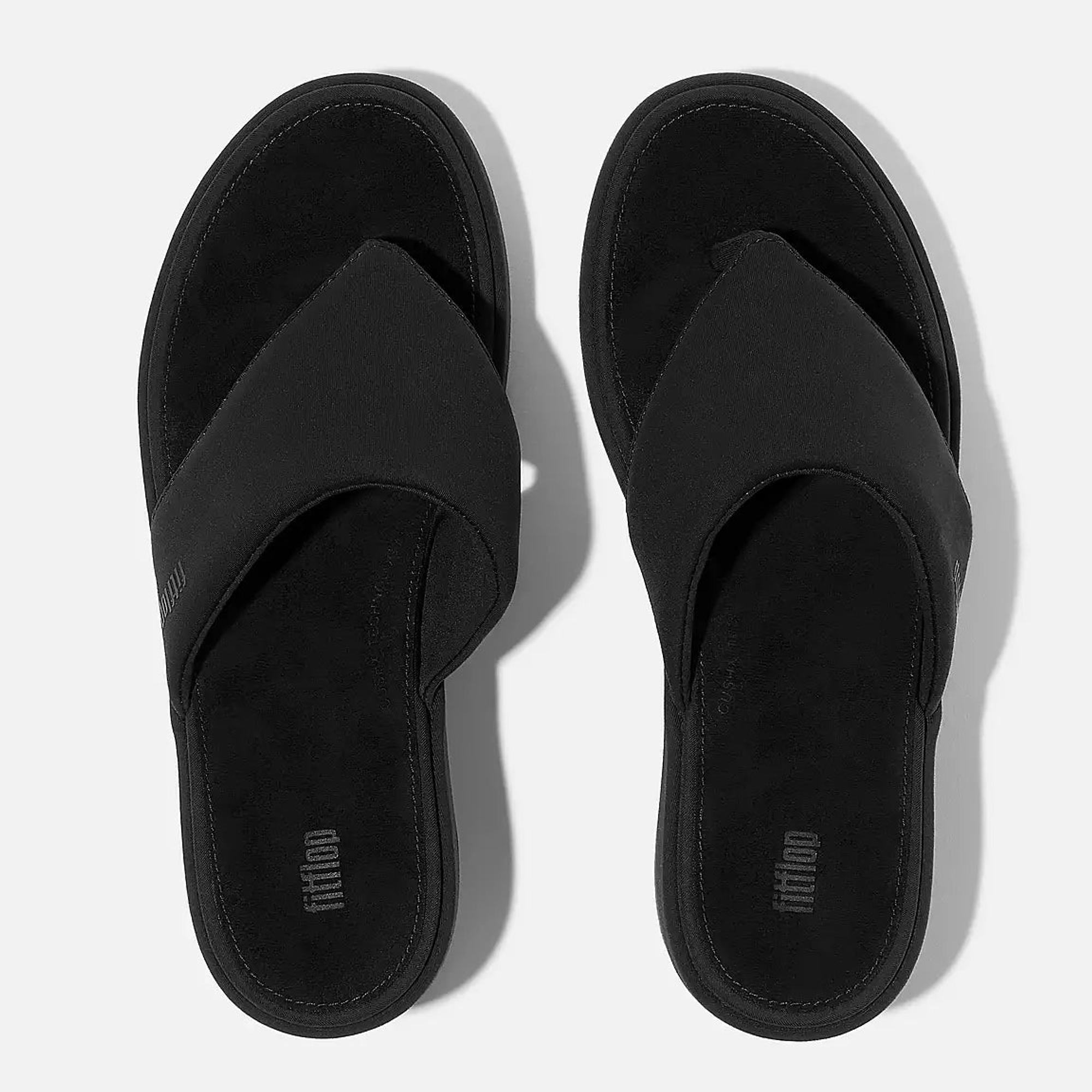 Product image 4 of 5 of FitFlop Women's PLATFFORMS Wedge Toe-Post Sandals - Black