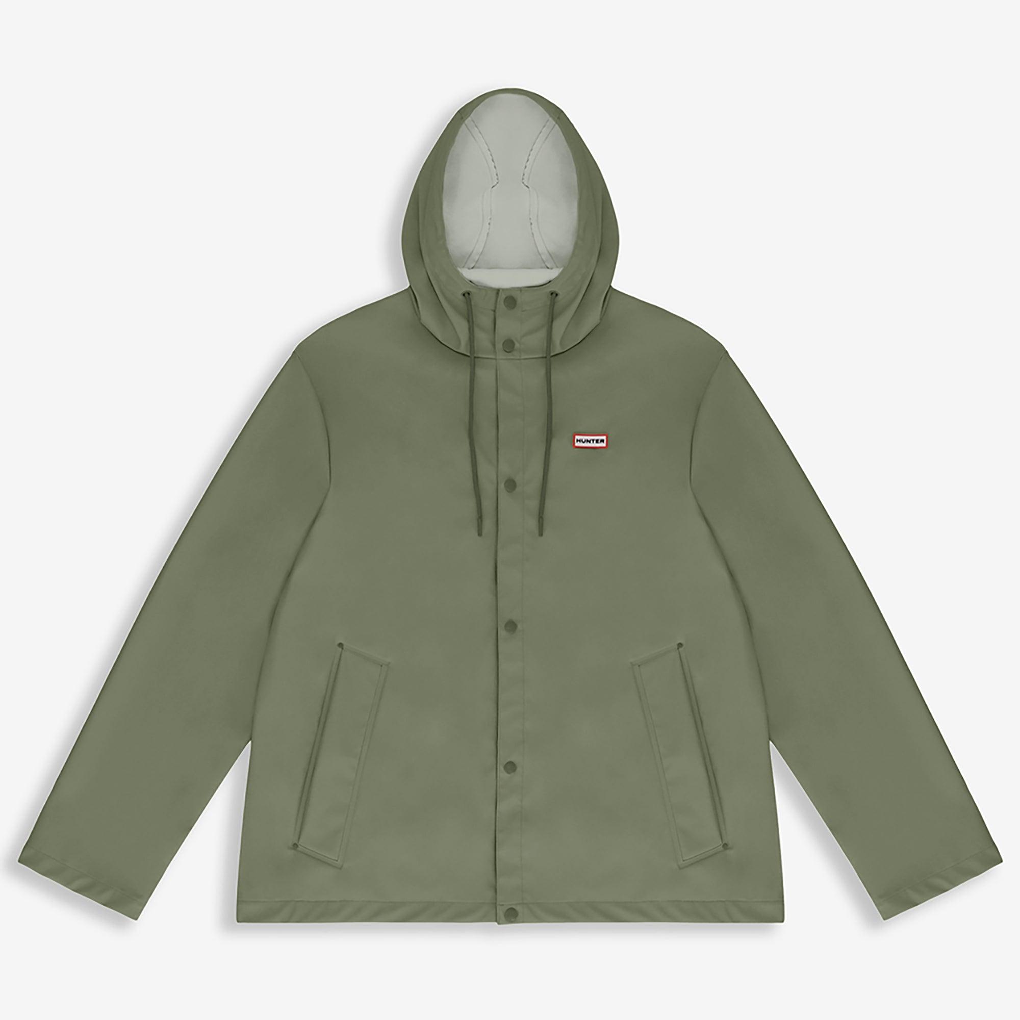 Product image 6 of 8 of Hunter Unisex Downpour Izzy Pu Hooded Jacket - Deep Lichen Green