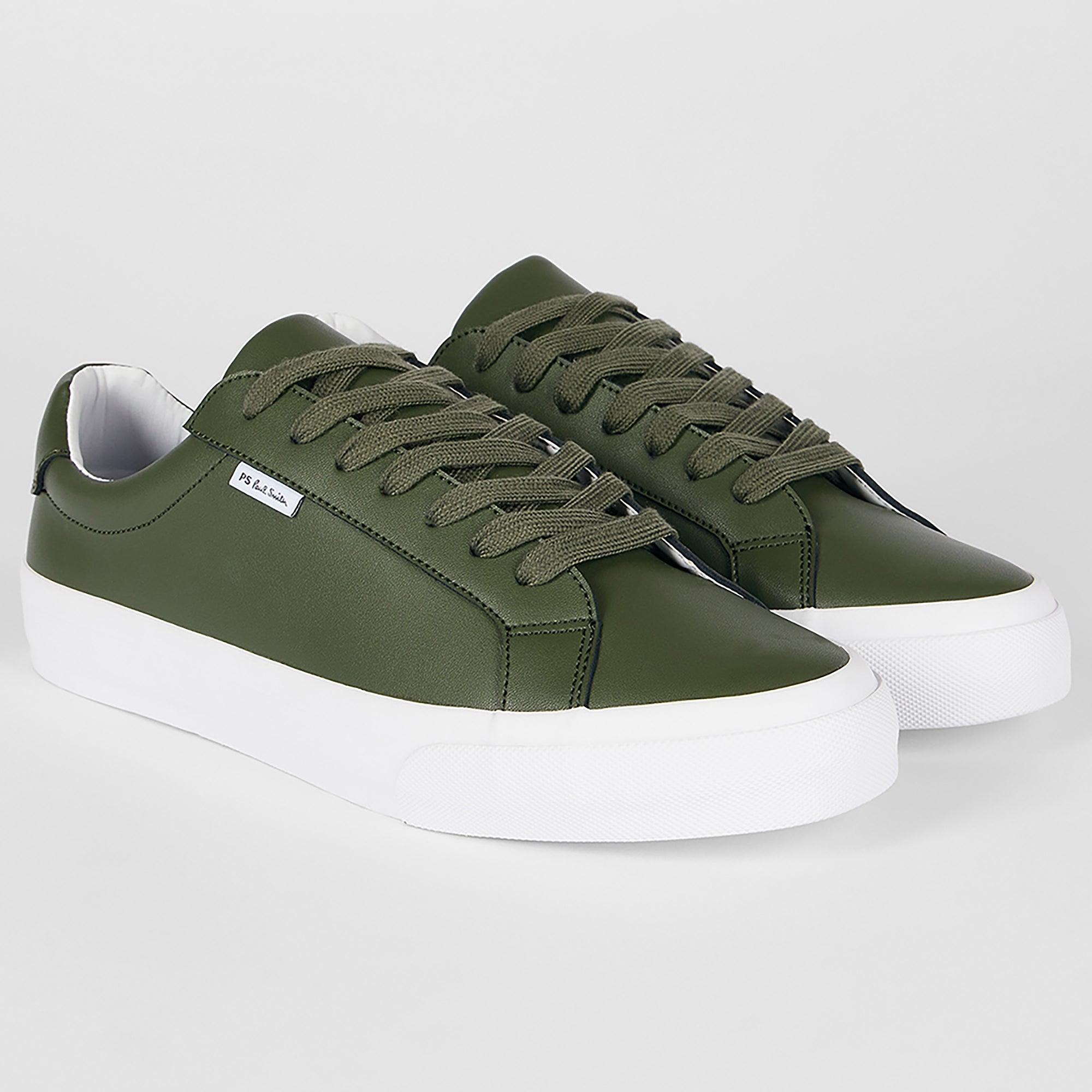 Product image 4 of 5 of PS By Paul Smith Men's Coated Leather Amos Trainers - Khaki