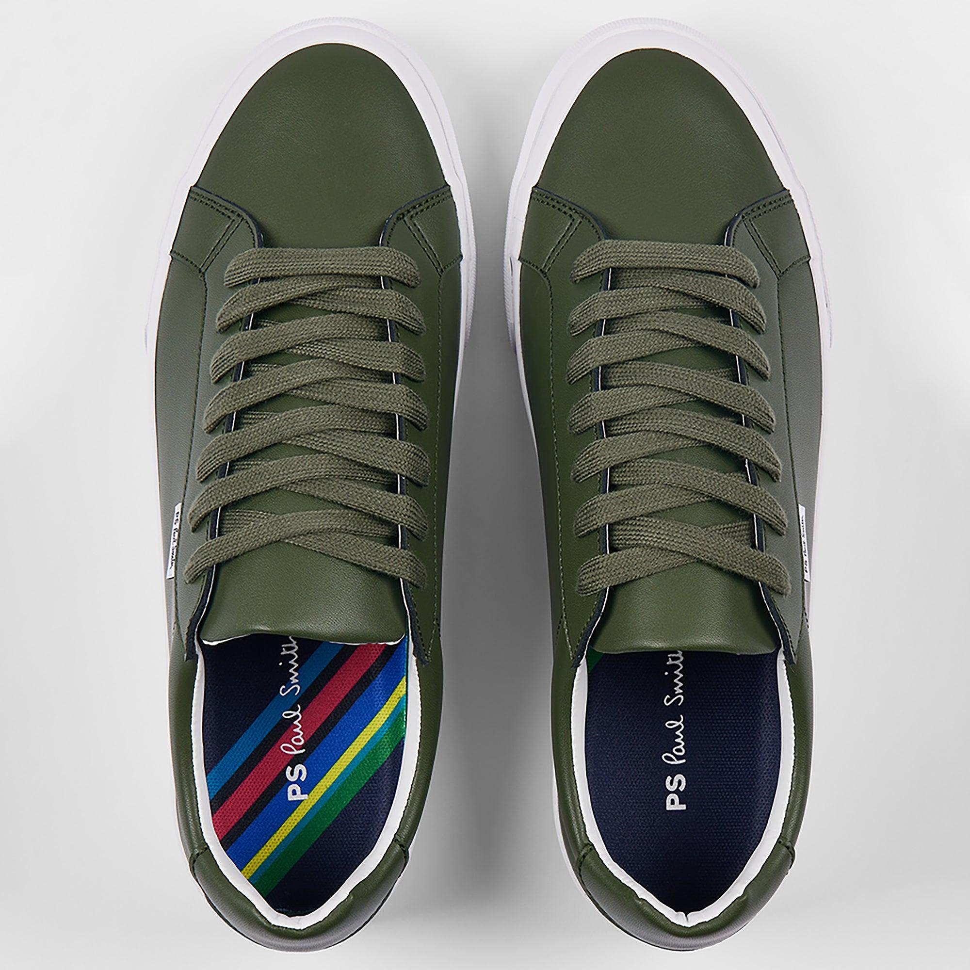 Product image 5 of 5 of PS By Paul Smith Men's Coated Leather Amos Trainers - Khaki