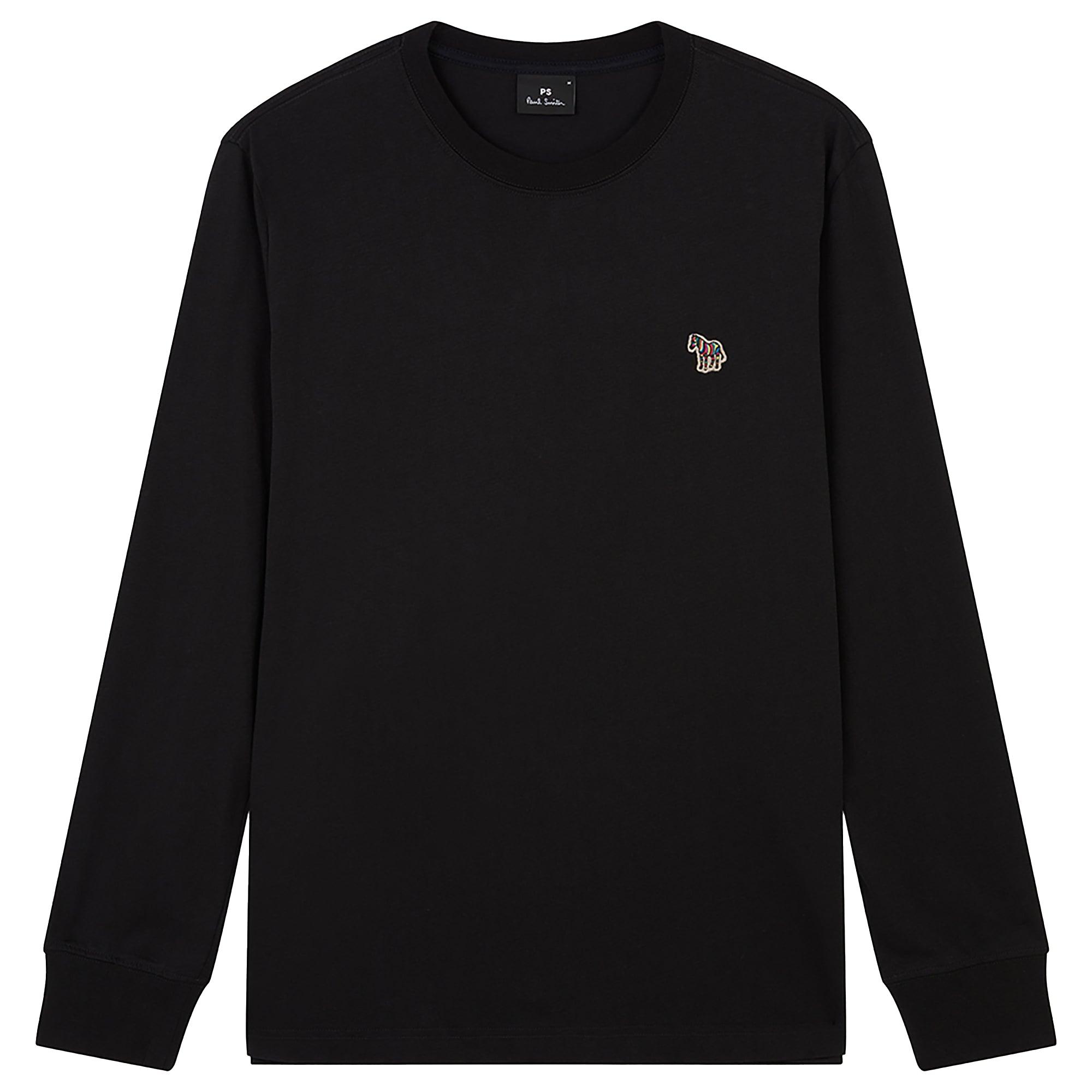 Product image 1 of 7 of PS By Paul Smith Men's Cotton Zebra Logo Long-Sleeve T-Shirt - Black