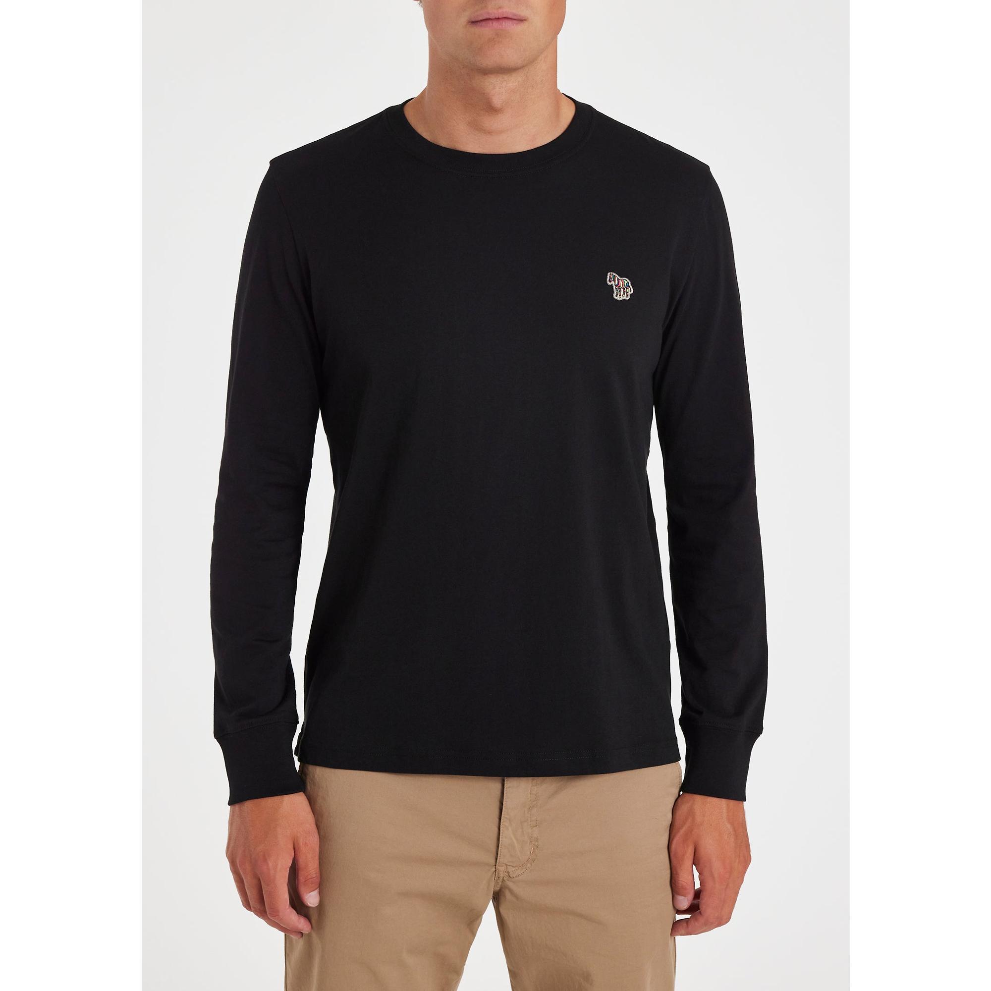 Product image 2 of 7 of PS By Paul Smith Men's Cotton Zebra Logo Long-Sleeve T-Shirt - Black