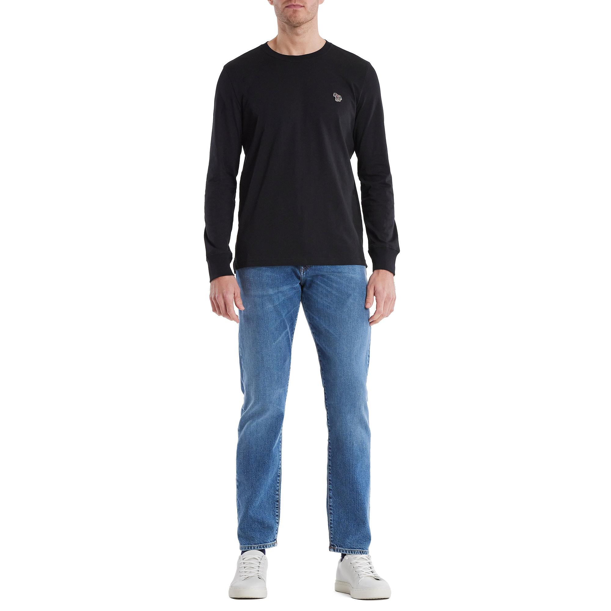 Product image 3 of 7 of PS By Paul Smith Men's Cotton Zebra Logo Long-Sleeve T-Shirt - Black