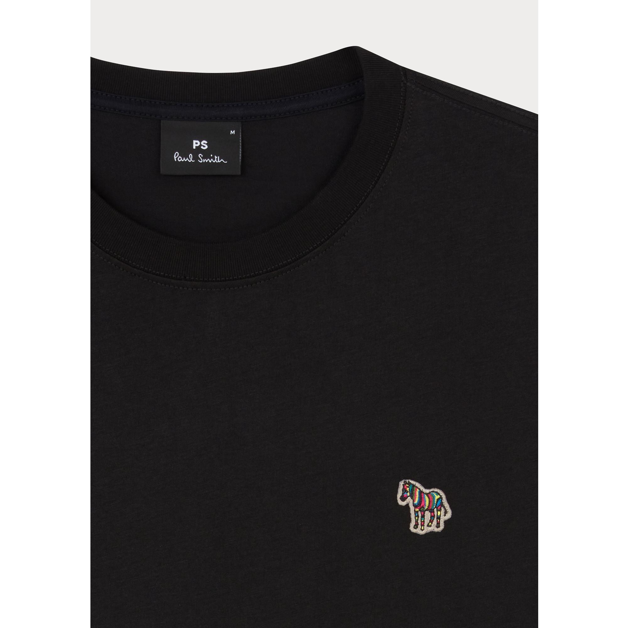 Product image 5 of 7 of PS By Paul Smith Men's Cotton Zebra Logo Long-Sleeve T-Shirt - Black
