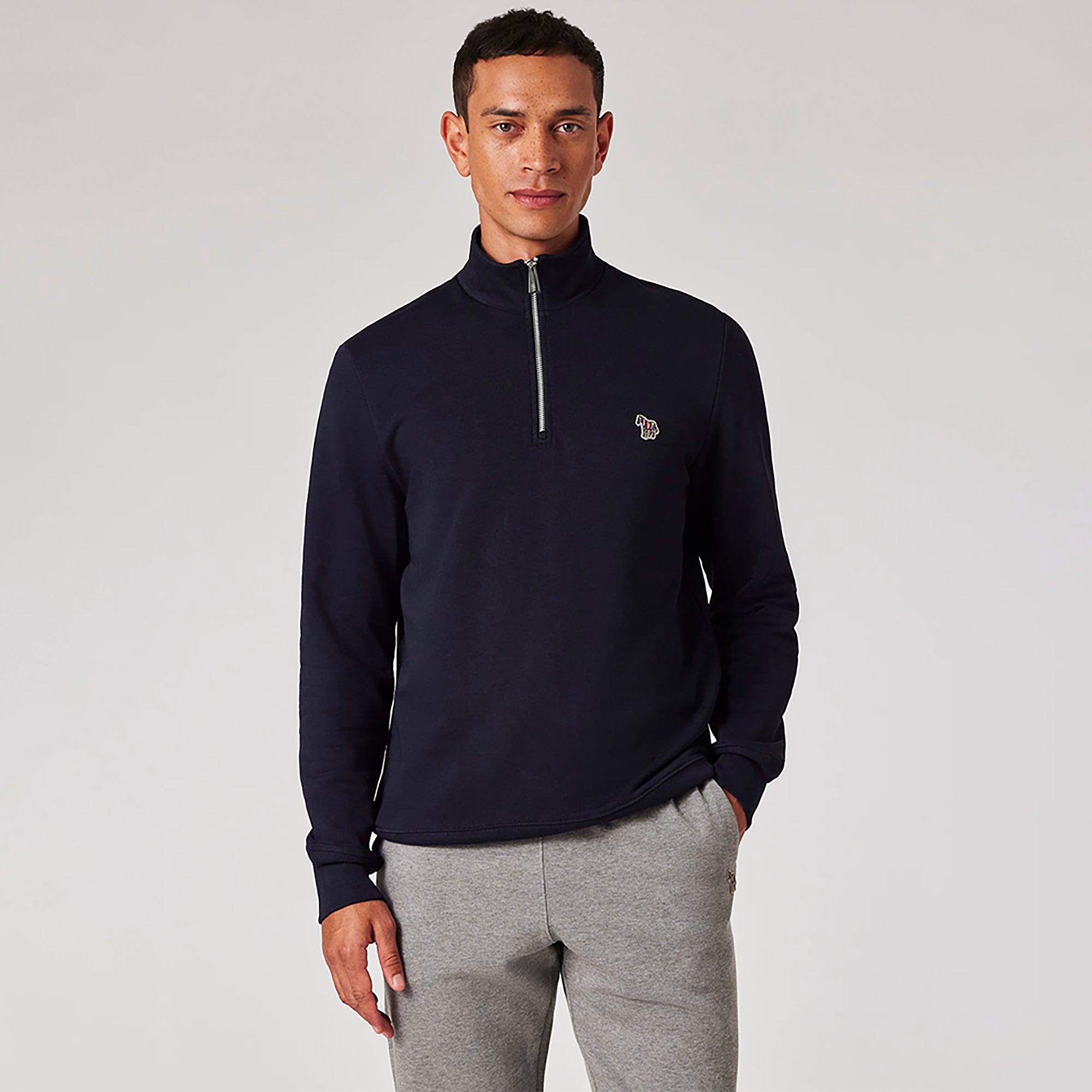 Product image 2 of 6 of PS By Paul Smith Men's Cotton Zebra Logo Zip-Neck Sweatshirt - Navy
