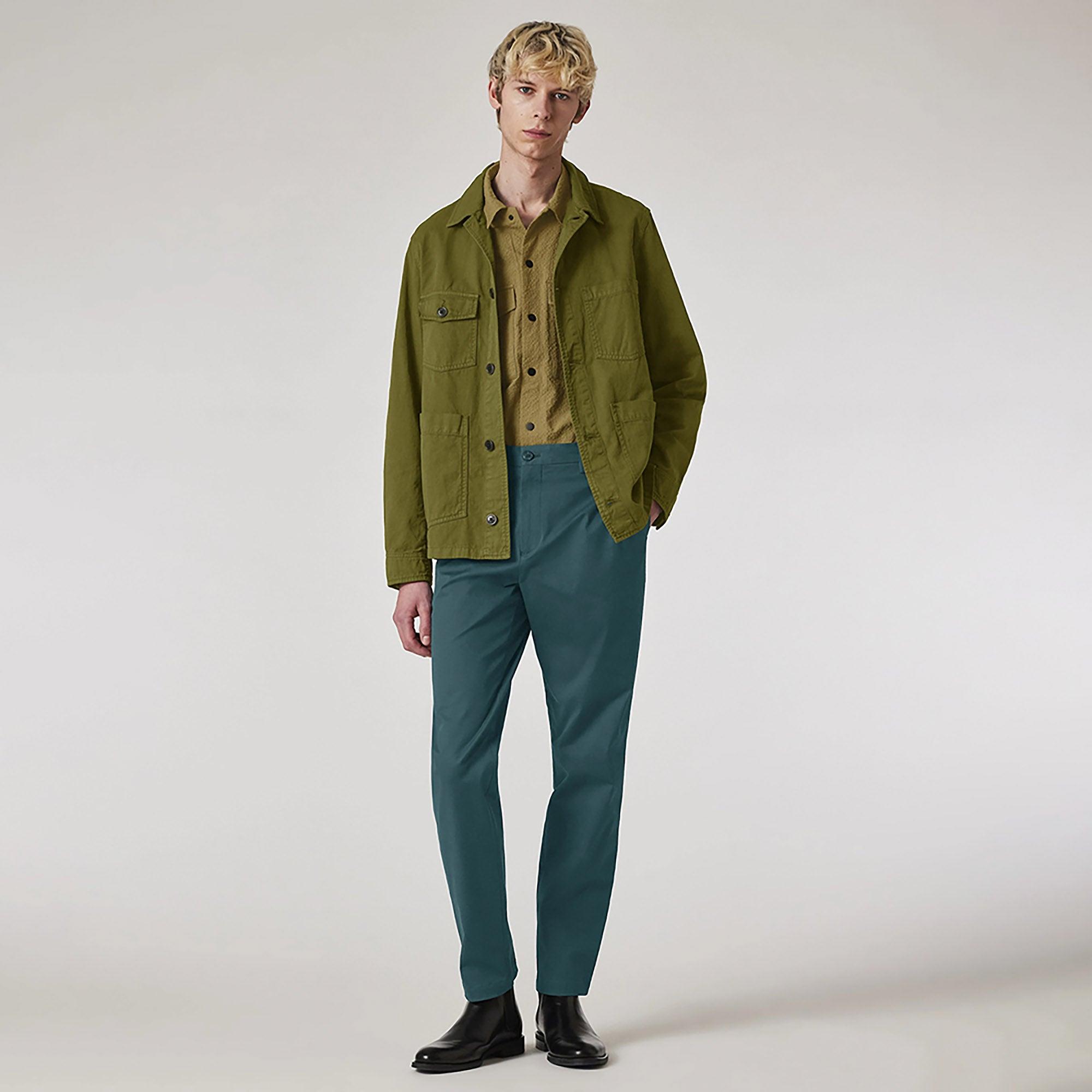 Product image 3 of 7 of PS By Paul Smith Men's Garment-Dye 'Broad Stripe Zebra' Cotton Work Jacket - Khaki