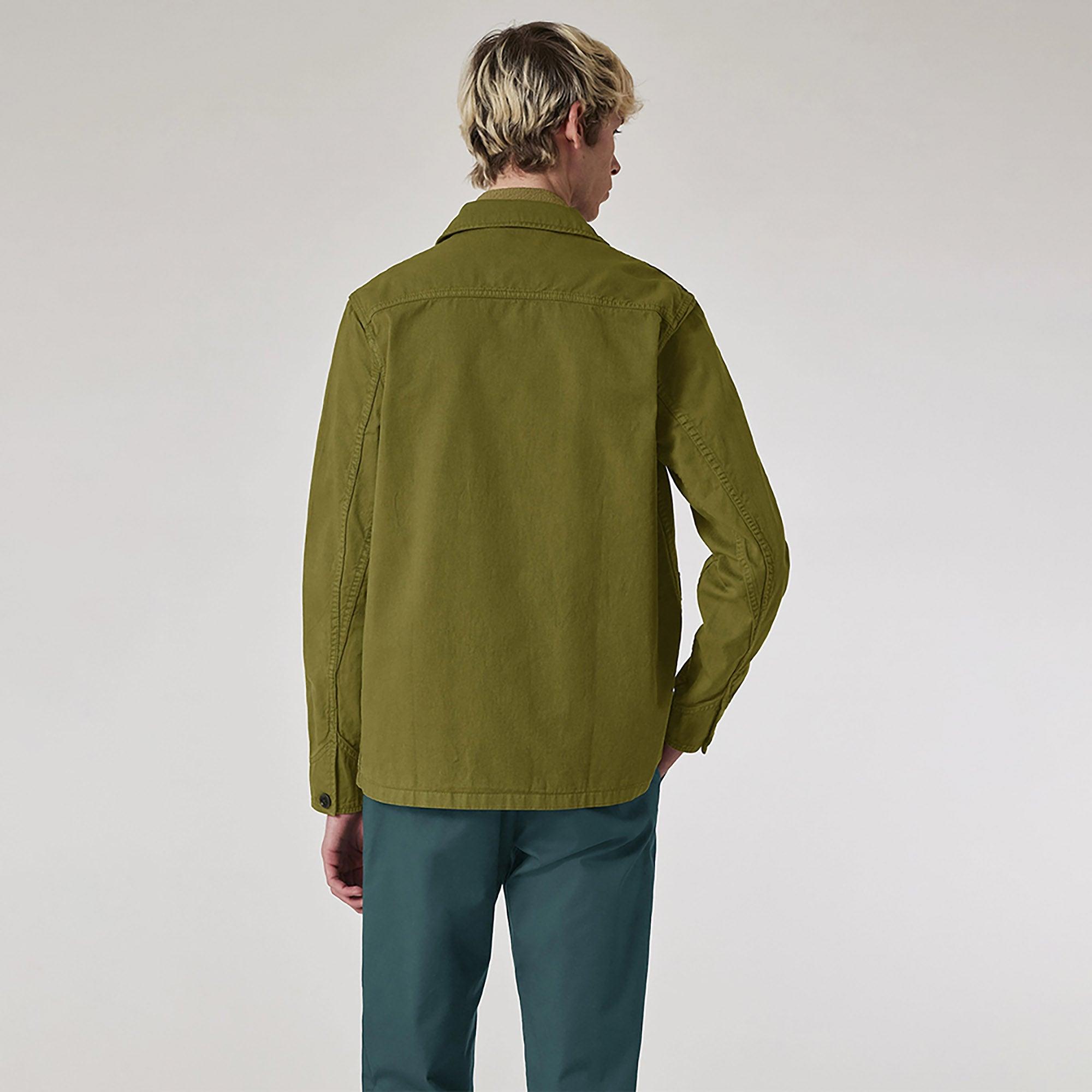 Product image 4 of 7 of PS By Paul Smith Men's Garment-Dye 'Broad Stripe Zebra' Cotton Work Jacket - Khaki