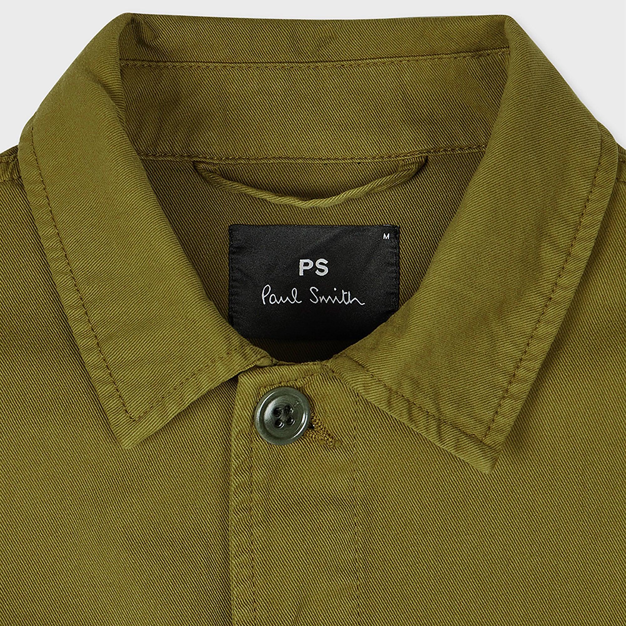 Product image 5 of 7 of PS By Paul Smith Men's Garment-Dye 'Broad Stripe Zebra' Cotton Work Jacket - Khaki