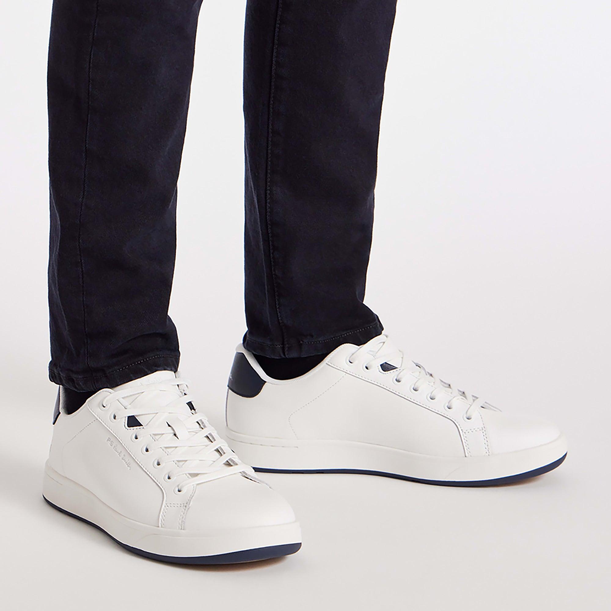 Product image 3 of 6 of PS By Paul Smith Men's Leather Albany Zebra Trainers - White