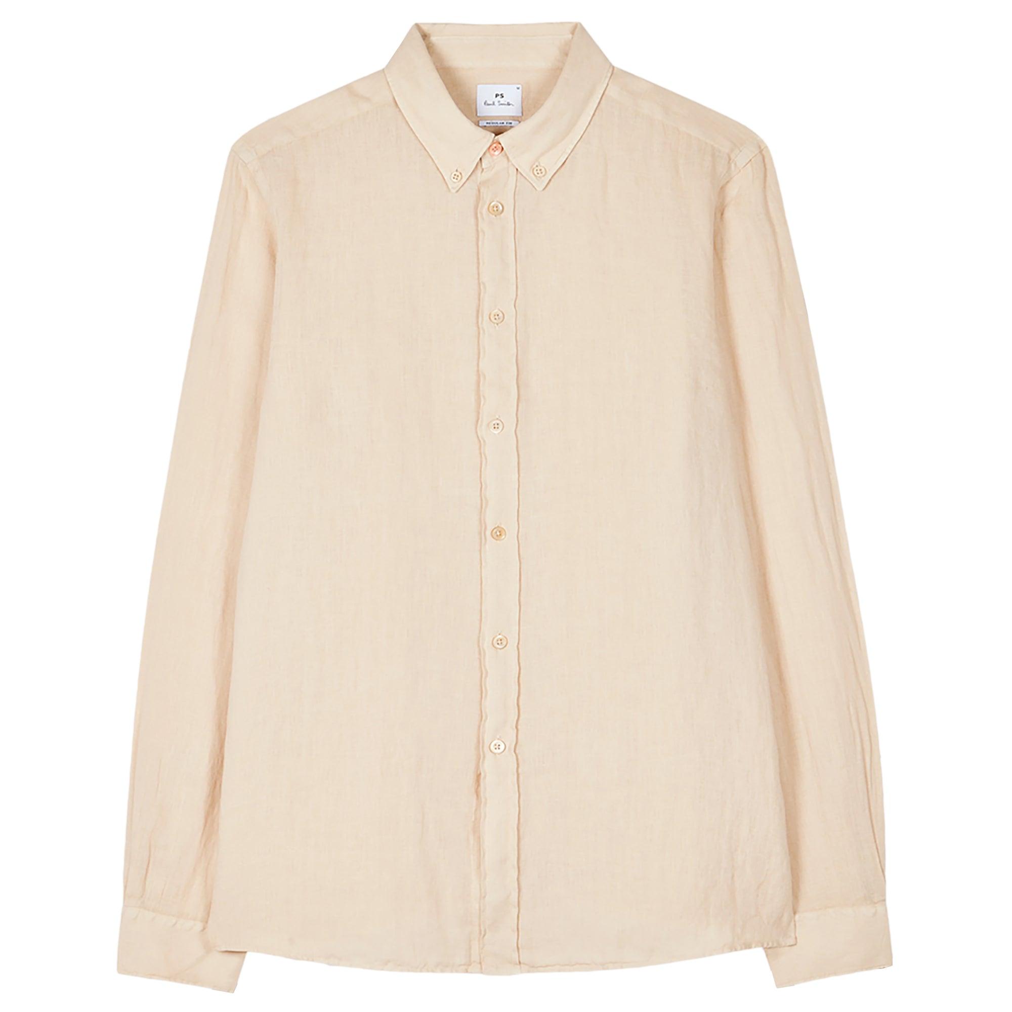 Product image 1 of 2 of PS By Paul Smith Men's Linen Button-Down Collar Shirt - Ecru