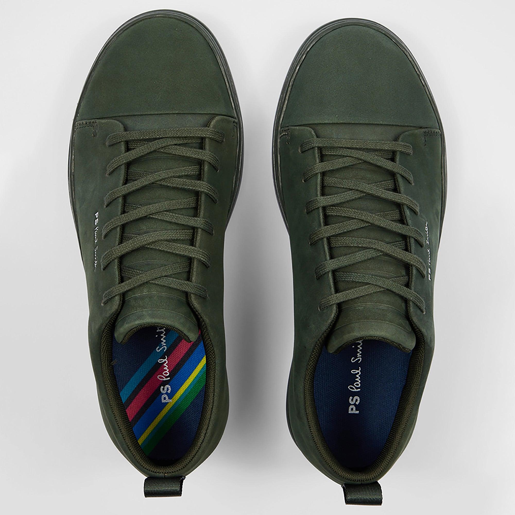 Product image 3 of 5 of PS By Paul Smith Men's Nubuck Leather Lee Trainers - Dark Green