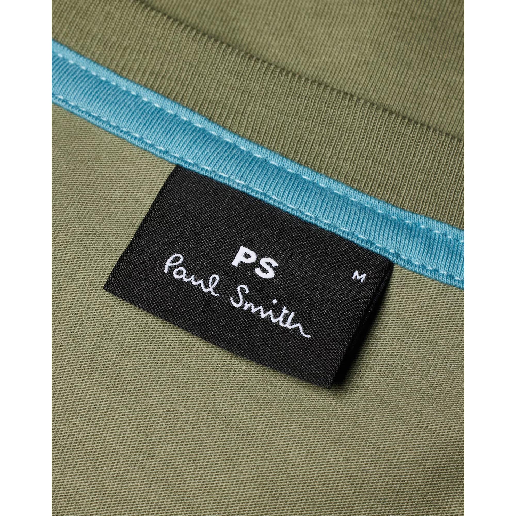 Product image 3 of 5 of PS By Paul Smith Men's Organic Cotton Zebra Logo T-Shirt - Washed Green