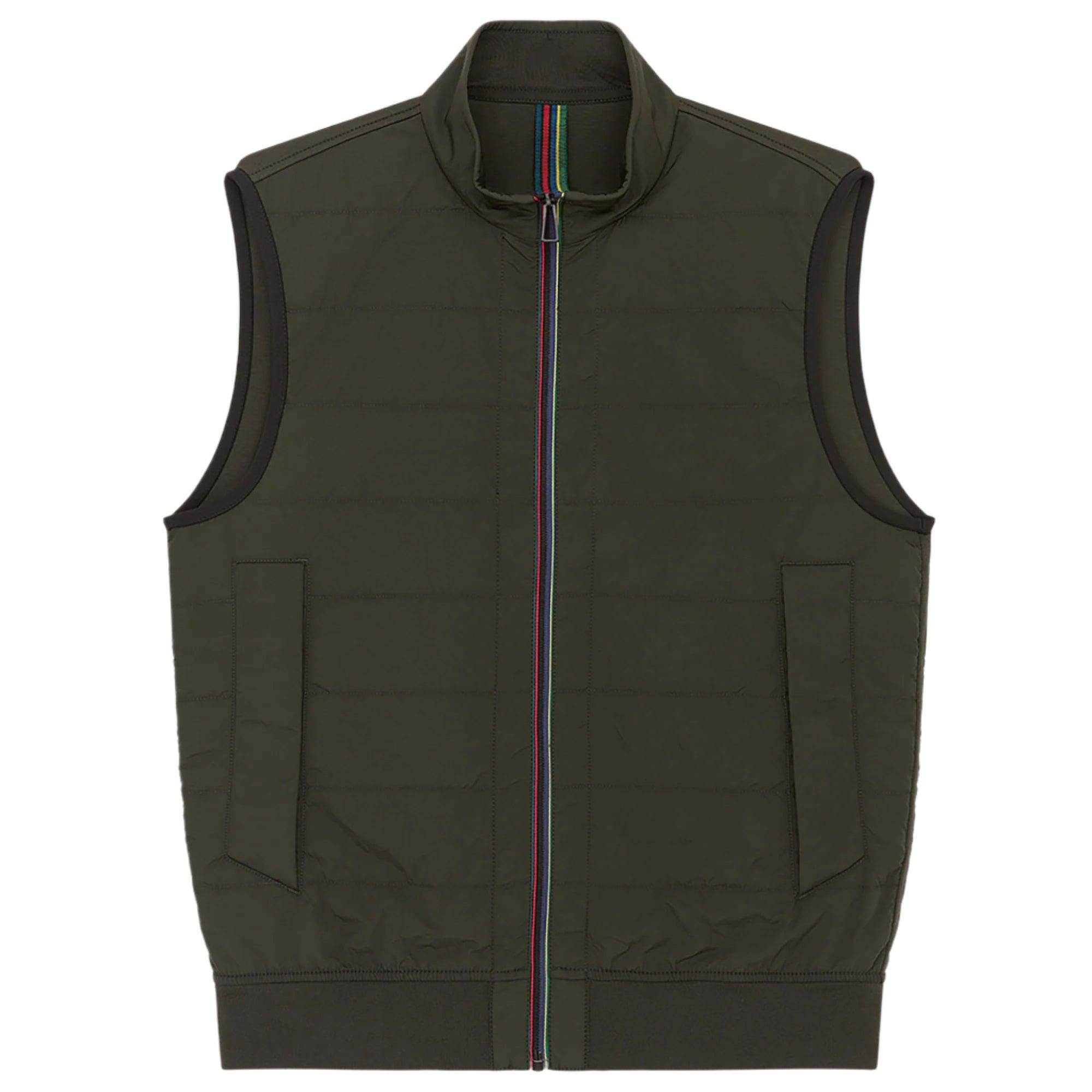 Product image 1 of 4 of PS By Paul Smith Men's 'Sports Stripe' Mixed Media Gilet - Green