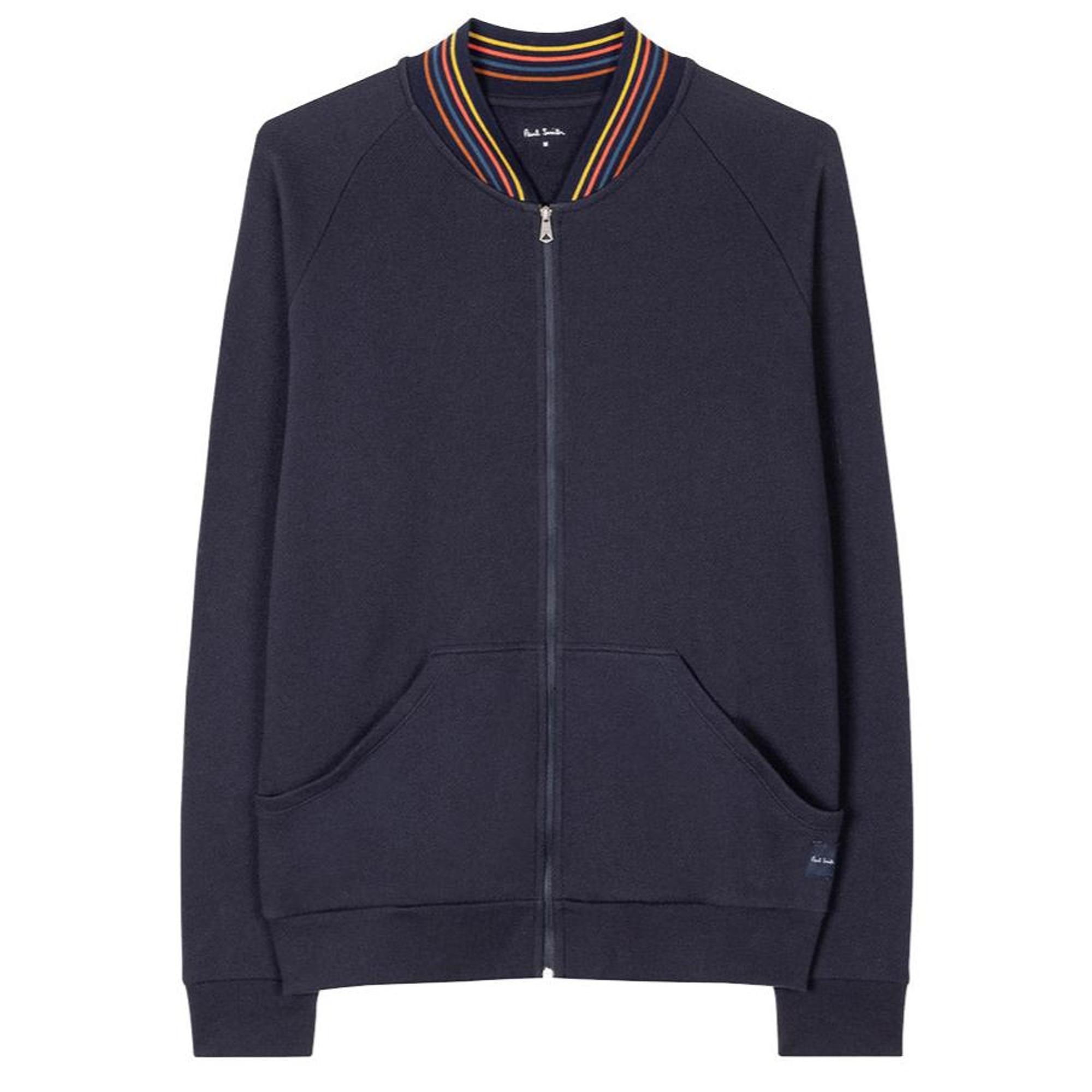 Product image 1 of 7 of Paul Smith Men's Cotton 'Artist Stripe' Zip Lounge Top - Navy