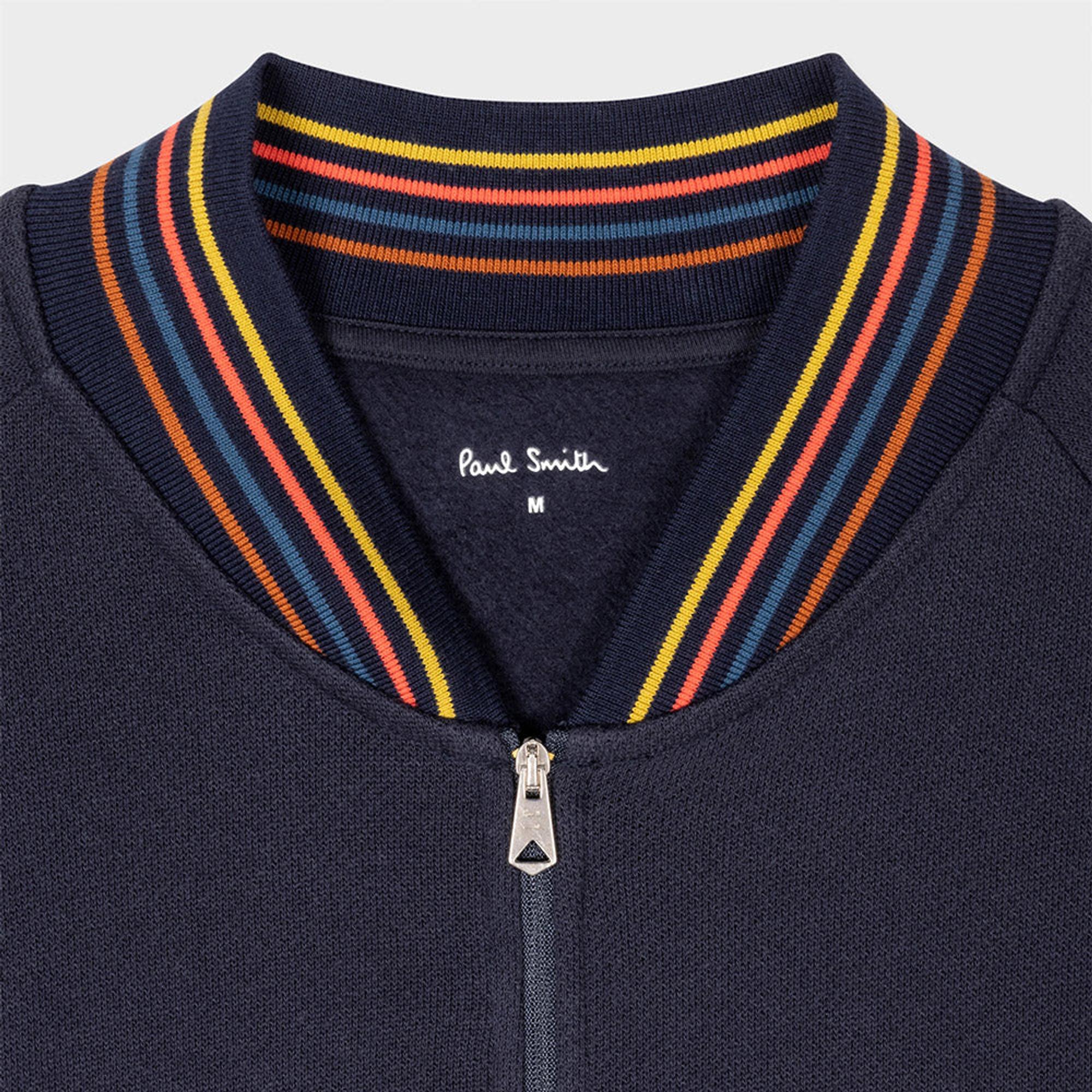 Product image 6 of 7 of Paul Smith Men's Cotton 'Artist Stripe' Zip Lounge Top - Navy