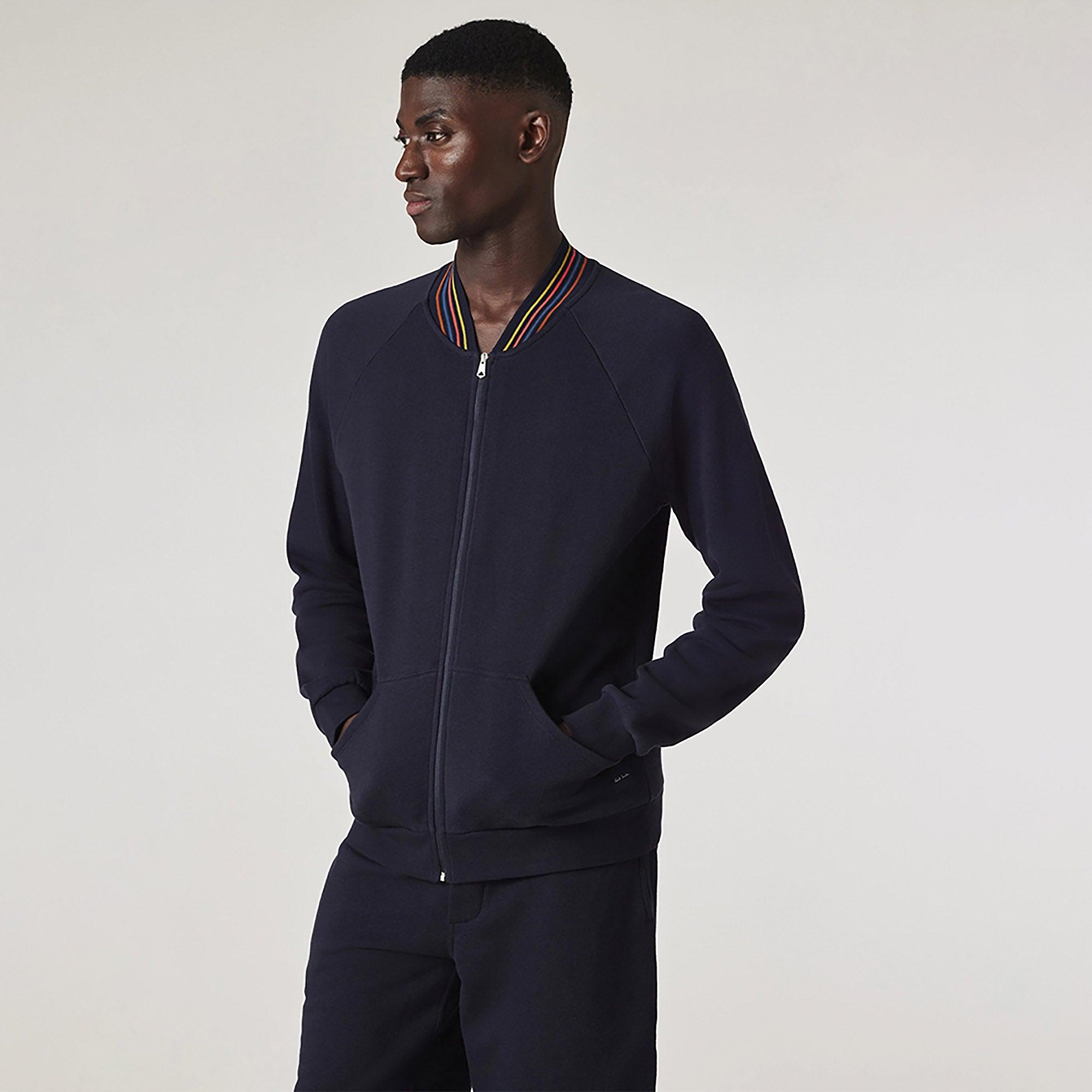 Product image 2 of 7 of Paul Smith Men's Cotton 'Artist Stripe' Zip Lounge Top - Navy