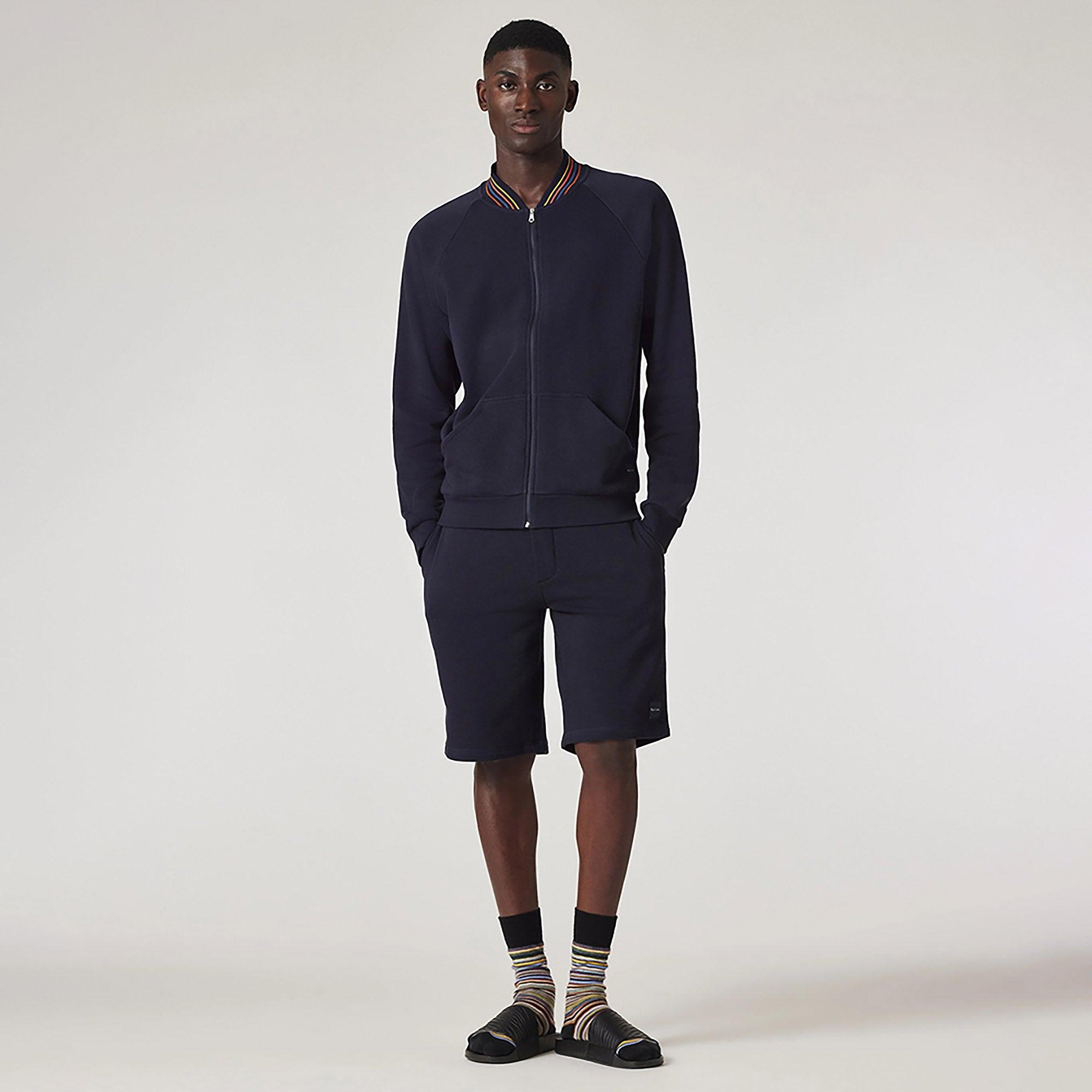 Product image 3 of 7 of Paul Smith Men's Cotton 'Artist Stripe' Zip Lounge Top - Navy