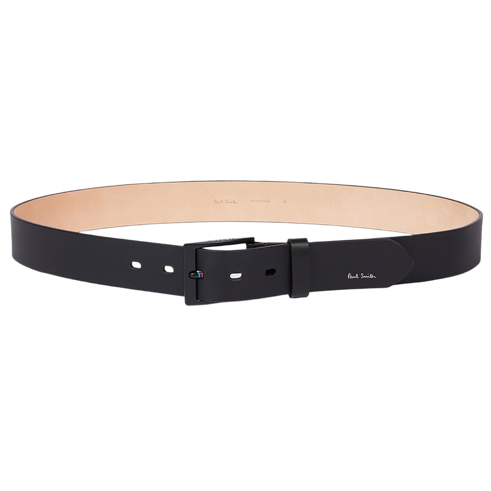 Product image 1 of 3 of Paul Smith Men's Leather 'Sports Stripe' Belt - Black