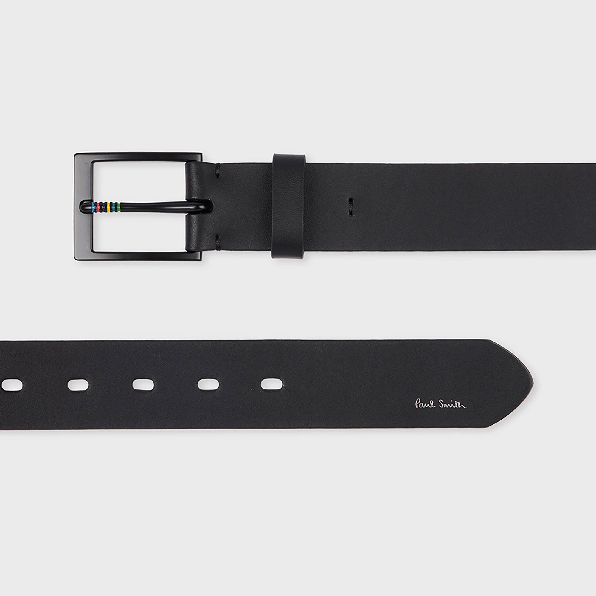 Product image 2 of 3 of Paul Smith Men's Leather 'Sports Stripe' Belt - Black