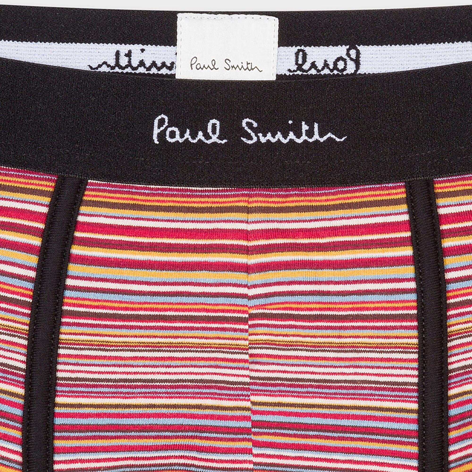 Product image 5 of 6 of Paul Smith Men's Organic-Cotton Mixed Stripe 3 Pack Boxer Briefs - Black